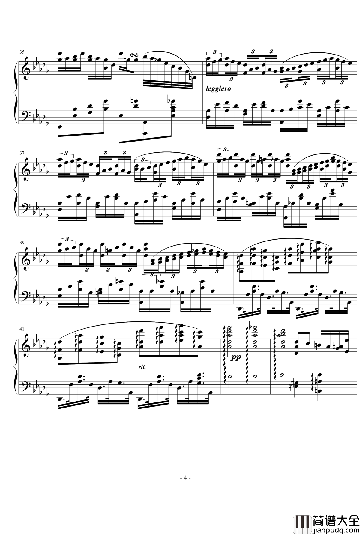 浪漫曲钢琴谱_nyride