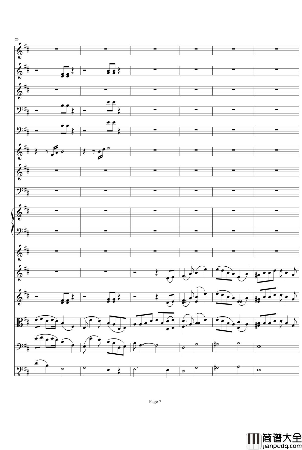 b小调小提琴协奏曲第三乐章钢琴谱_总谱_项道荣