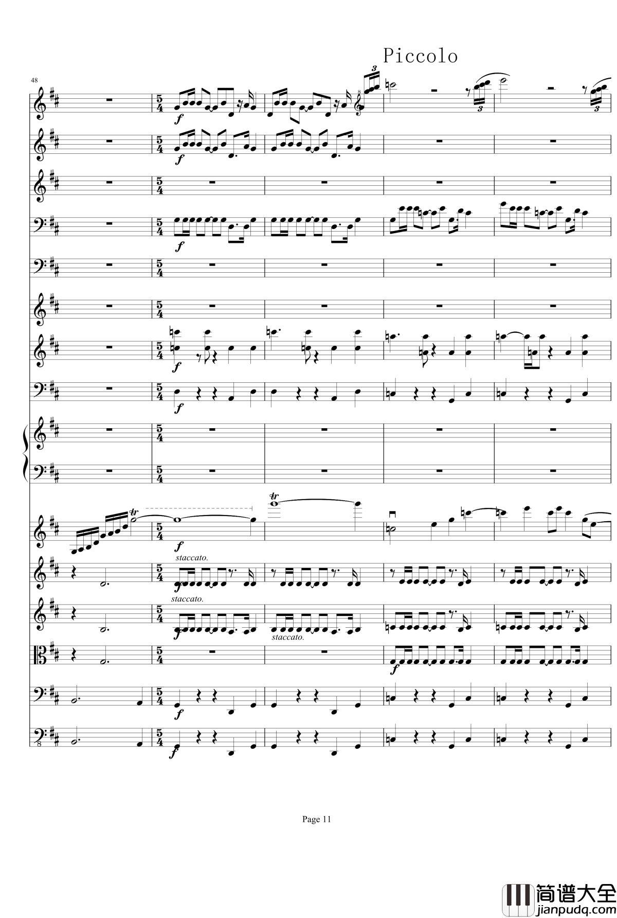 b小调小提琴协奏曲第三乐章钢琴谱_总谱_项道荣