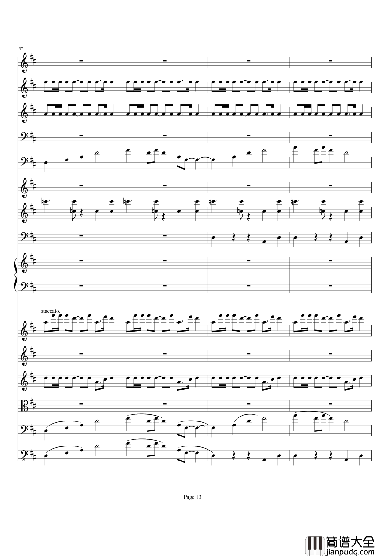 b小调小提琴协奏曲第三乐章钢琴谱_总谱_项道荣