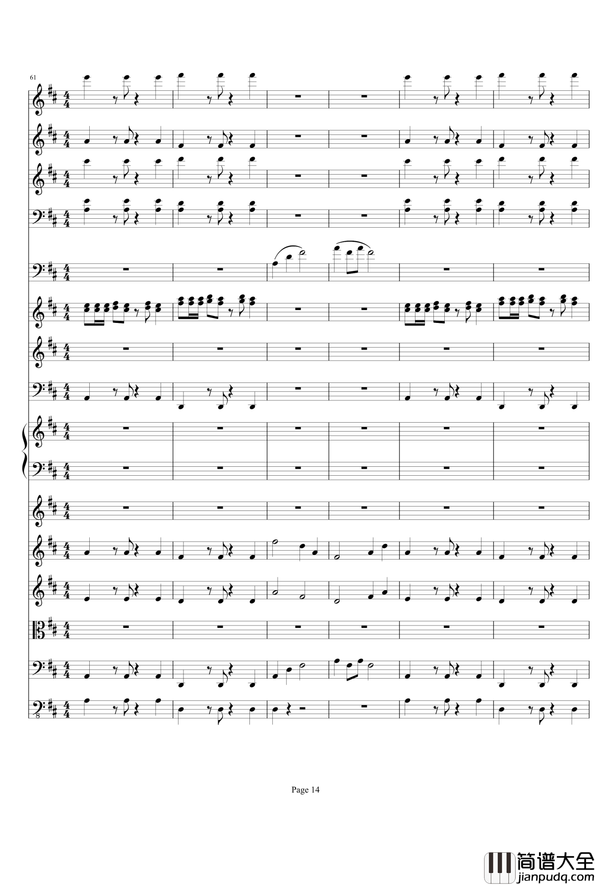 b小调小提琴协奏曲第三乐章钢琴谱_总谱_项道荣