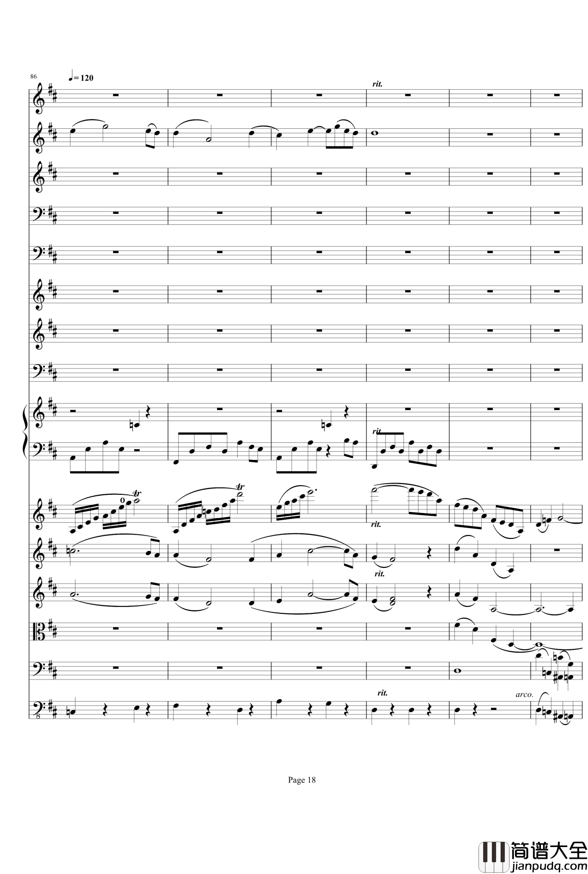 b小调小提琴协奏曲第三乐章钢琴谱_总谱_项道荣