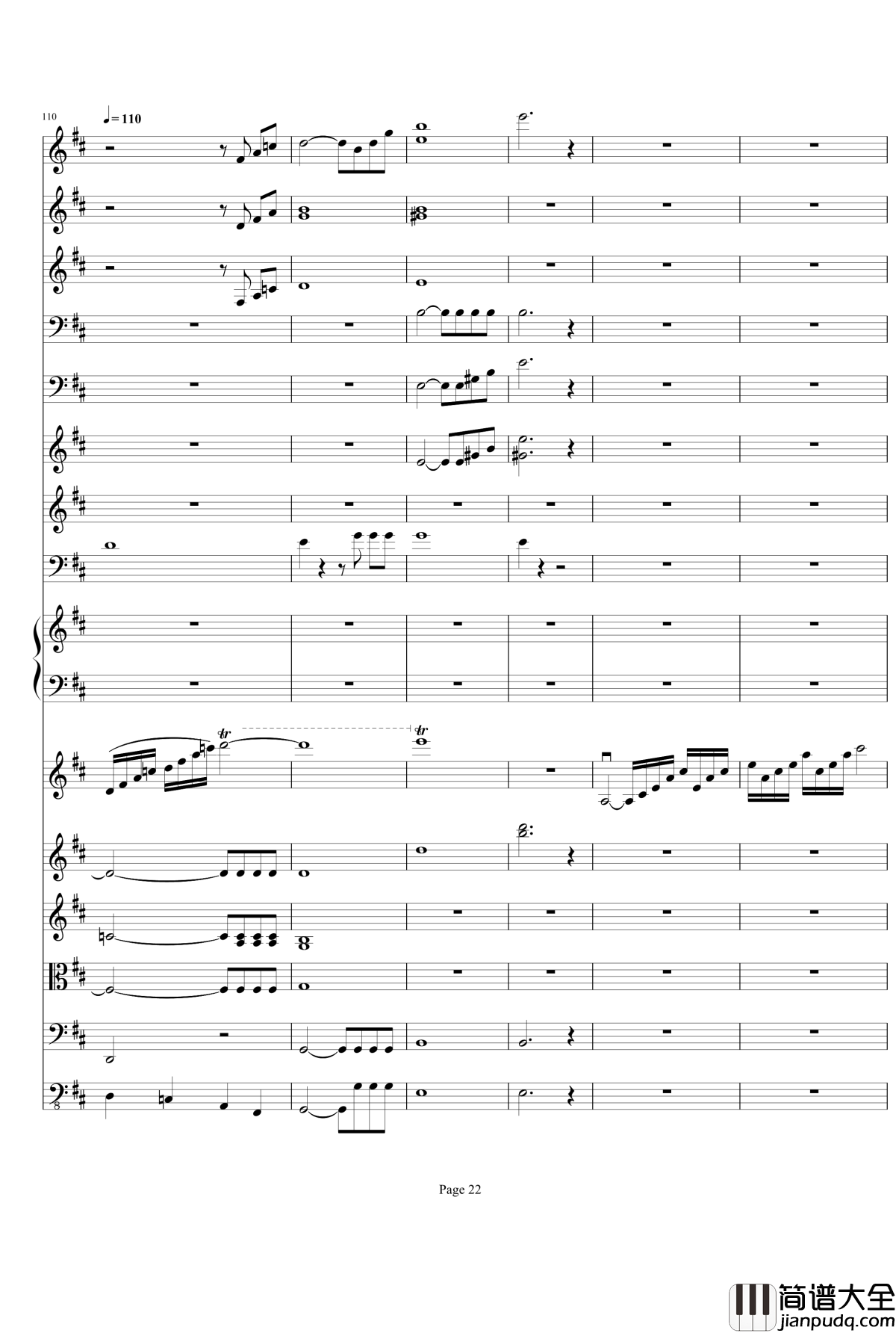 b小调小提琴协奏曲第三乐章钢琴谱_总谱_项道荣