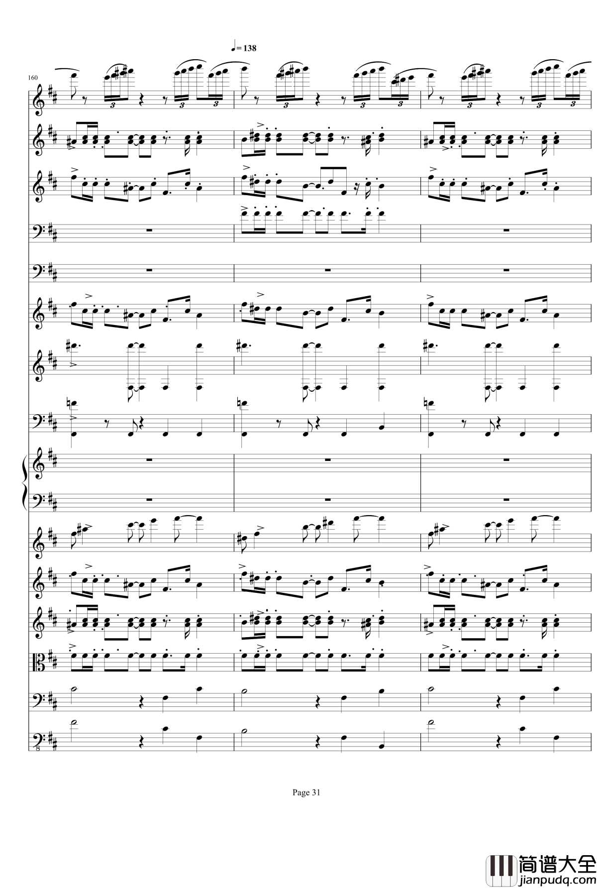 b小调小提琴协奏曲第三乐章钢琴谱_总谱_项道荣