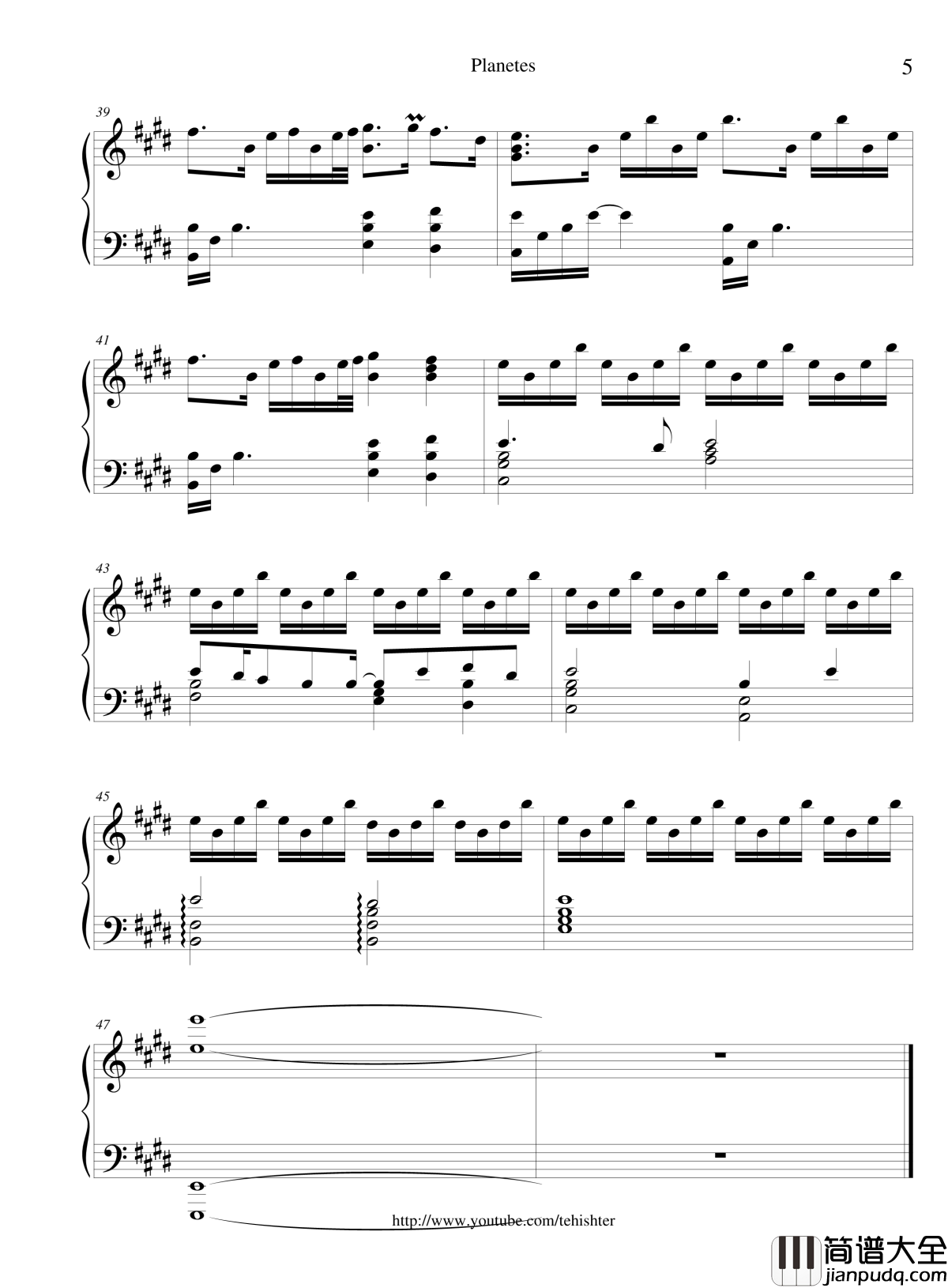 Planetes钢琴谱_Tehishter_Guilty_Crown_罪恶王冠OVA