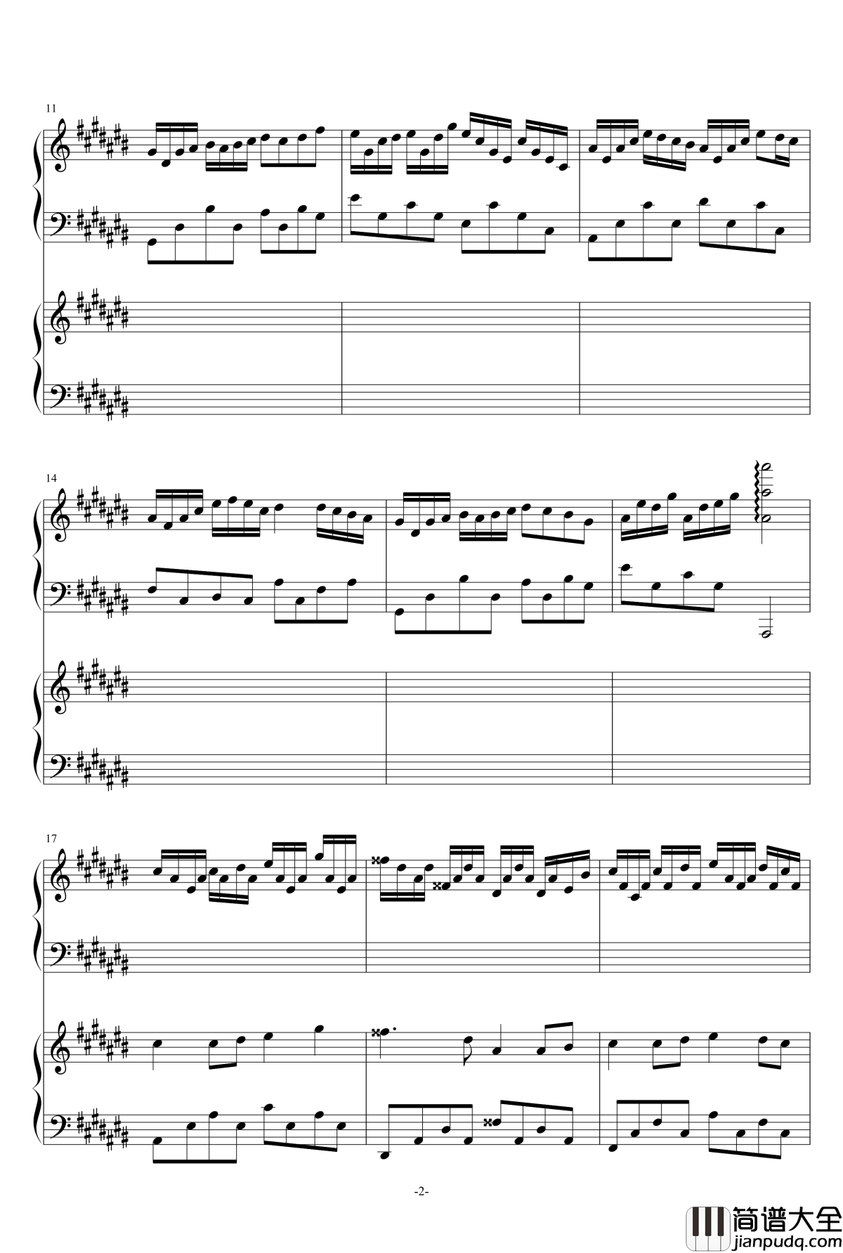 2135号组曲连弹钢琴谱_as2134