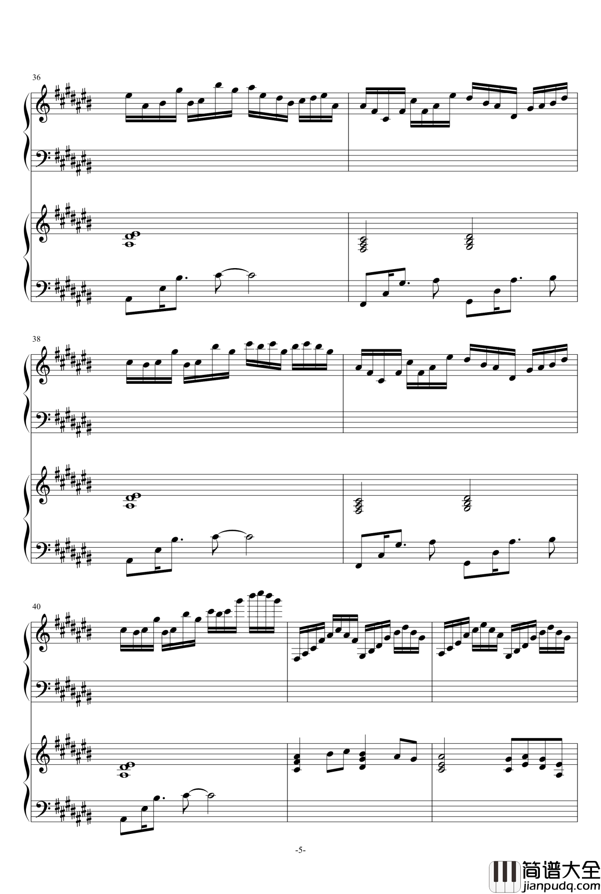 2135号组曲连弹钢琴谱_as2134