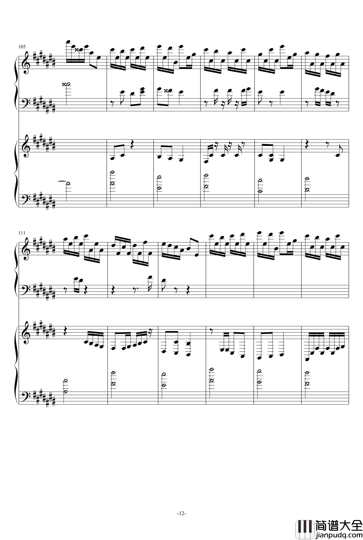 2135号组曲连弹钢琴谱_as2134