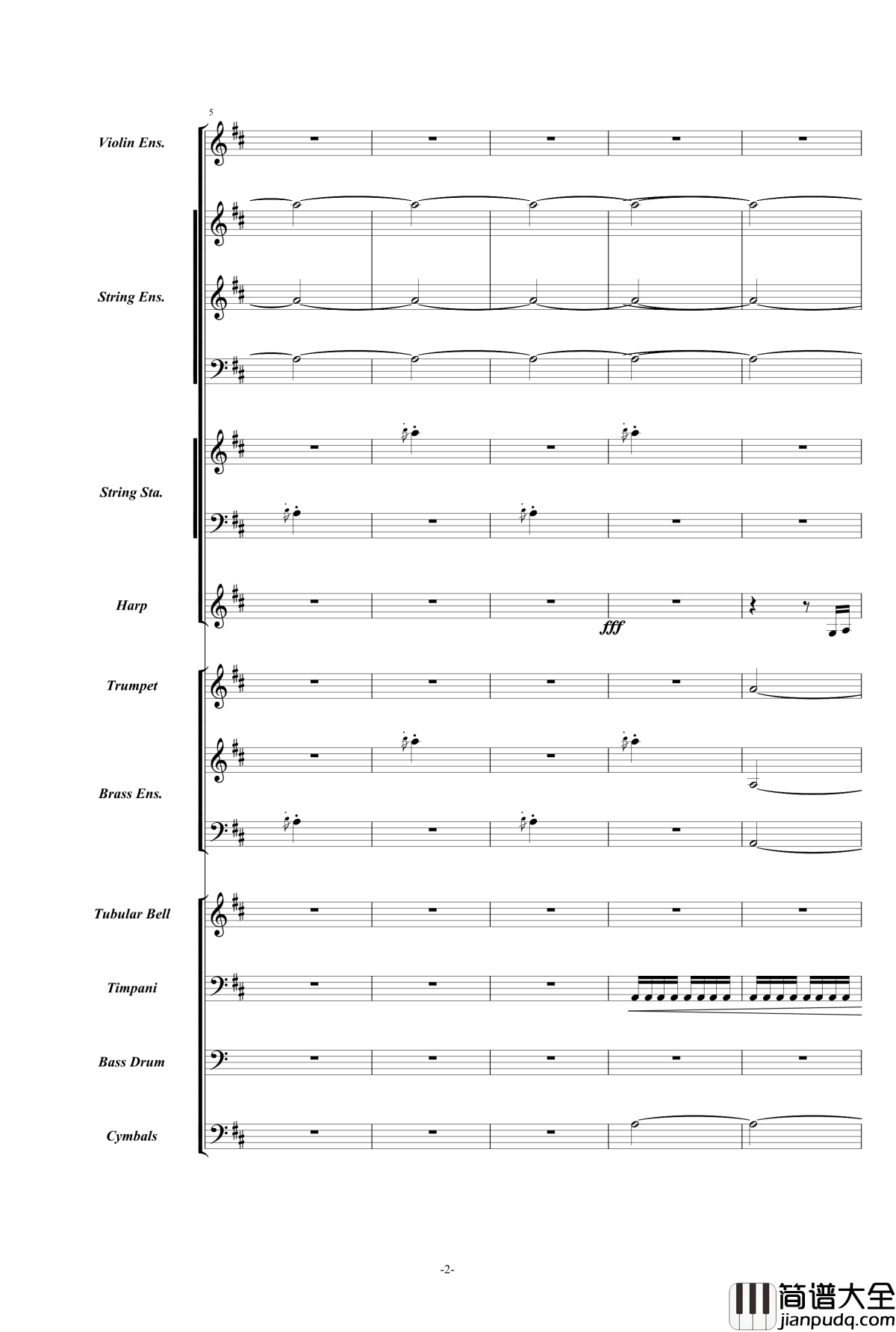 康康舞曲钢琴谱_震撼交响版总谱_奥芬巴赫