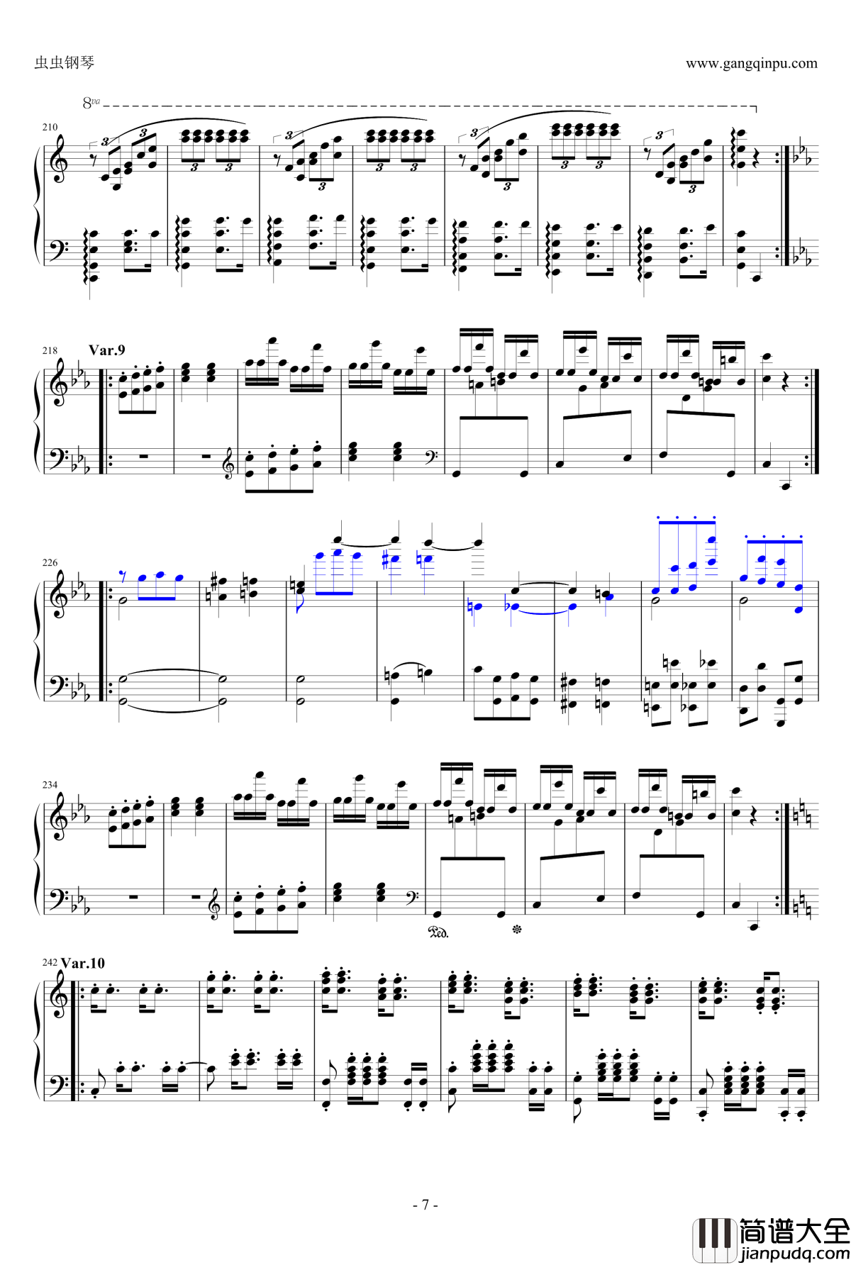 小星星变奏曲钢琴谱_炫技再变奏_莫扎特