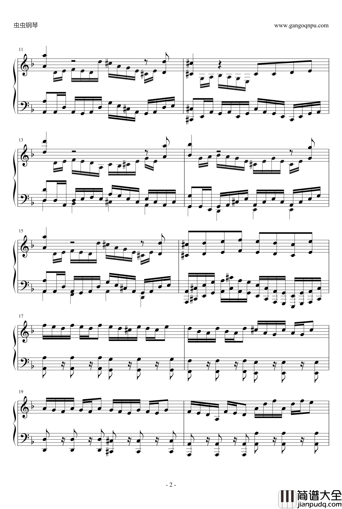 D小调小奏鸣曲钢琴谱_Jordan_Lin