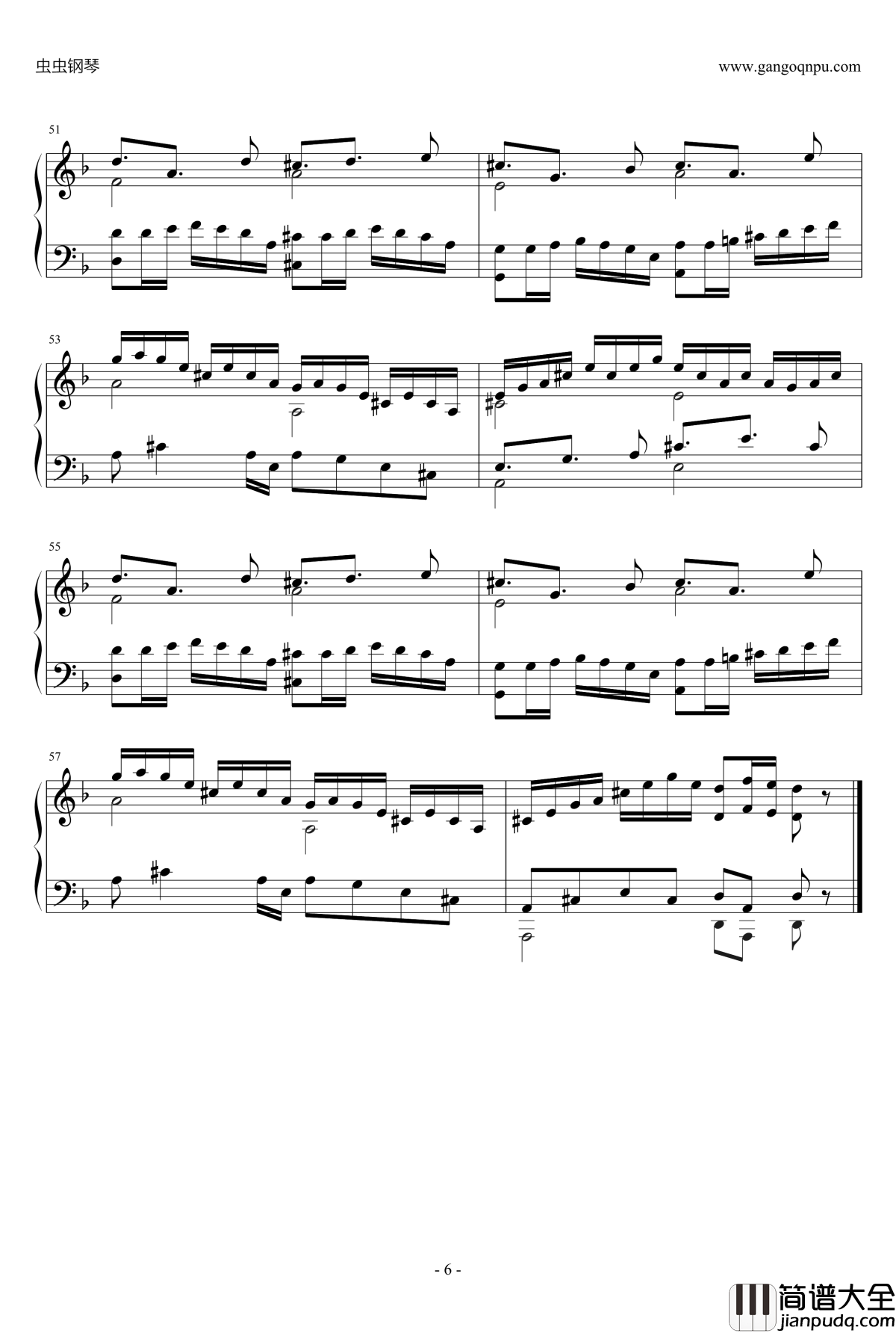 D小调小奏鸣曲钢琴谱_Jordan_Lin