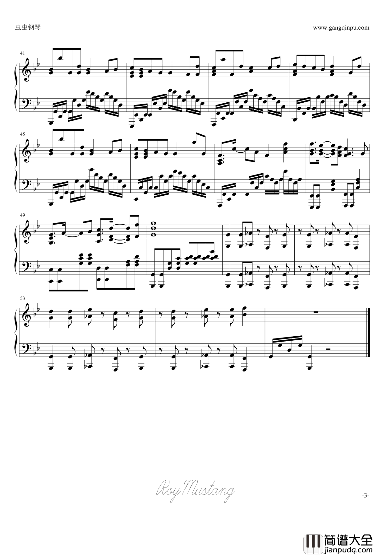 漆黑的子彈OP主题歌钢琴谱_black_bullet