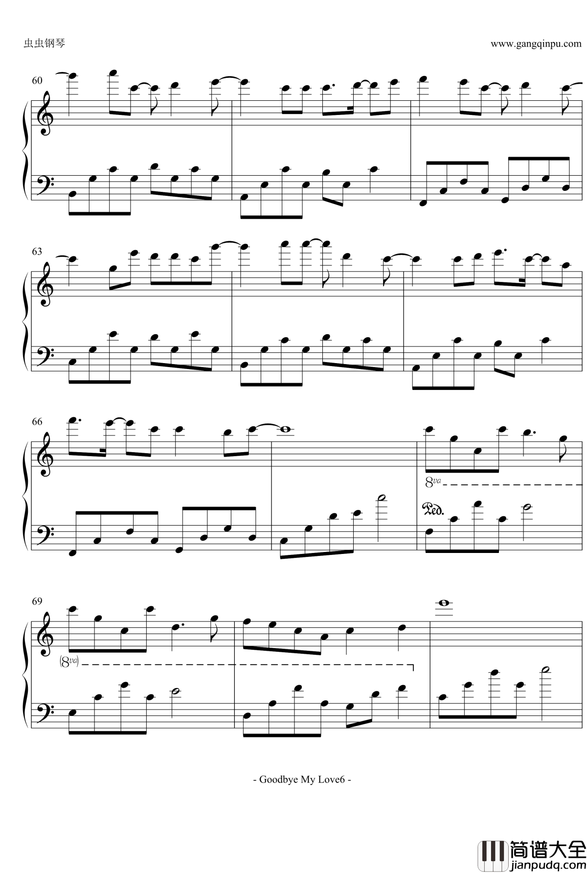 Goodbye_My_Love钢琴谱_放羊的星星插曲_何俊明