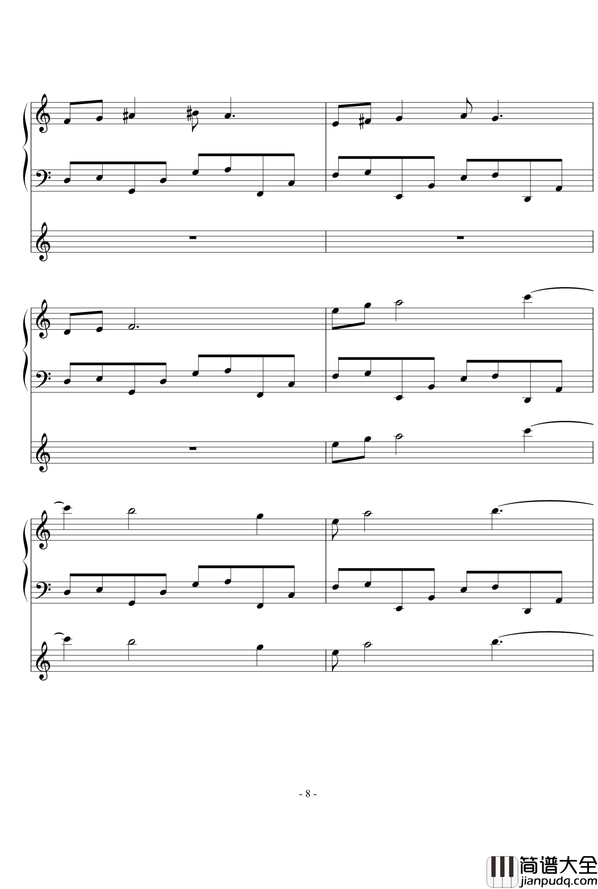 无数次梦见变奏曲钢琴谱_欧松