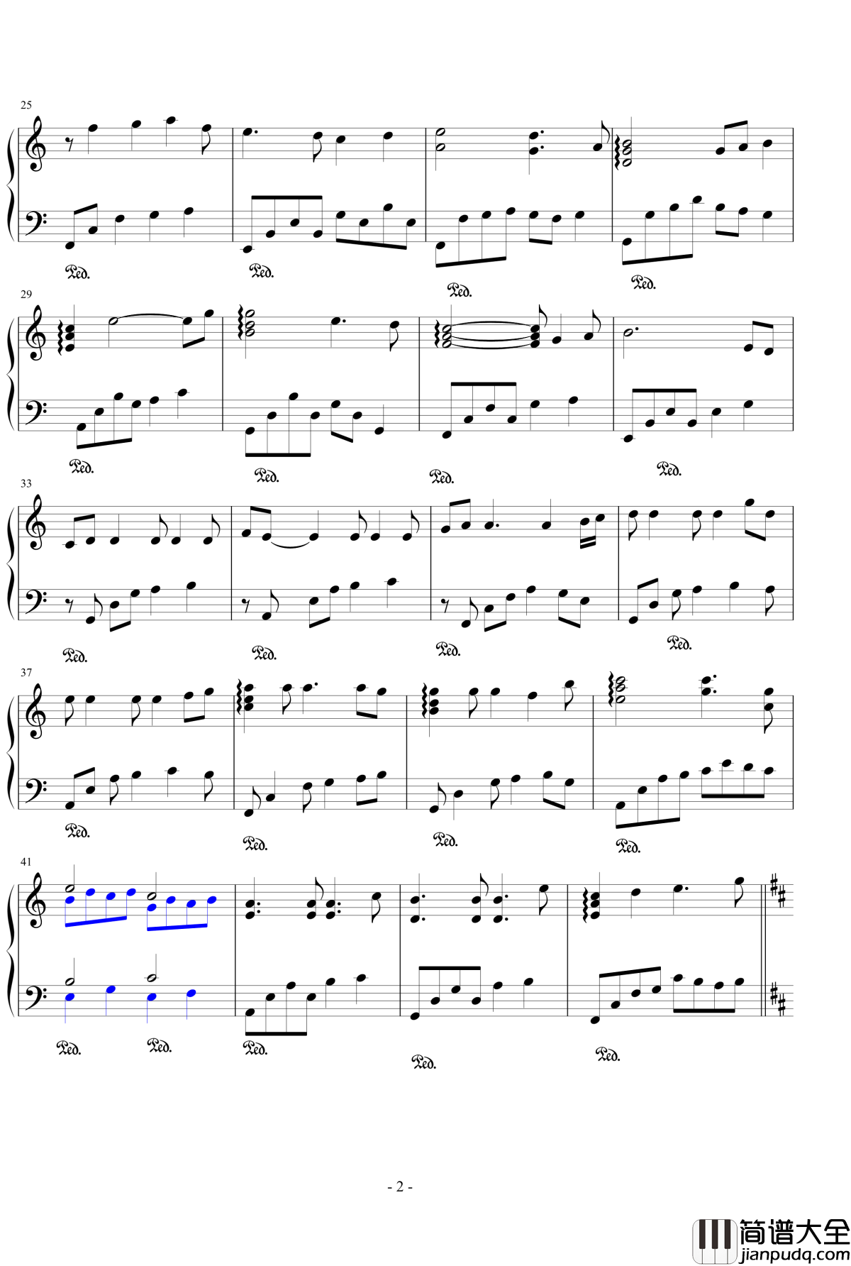 祝福钢琴谱_2506022491