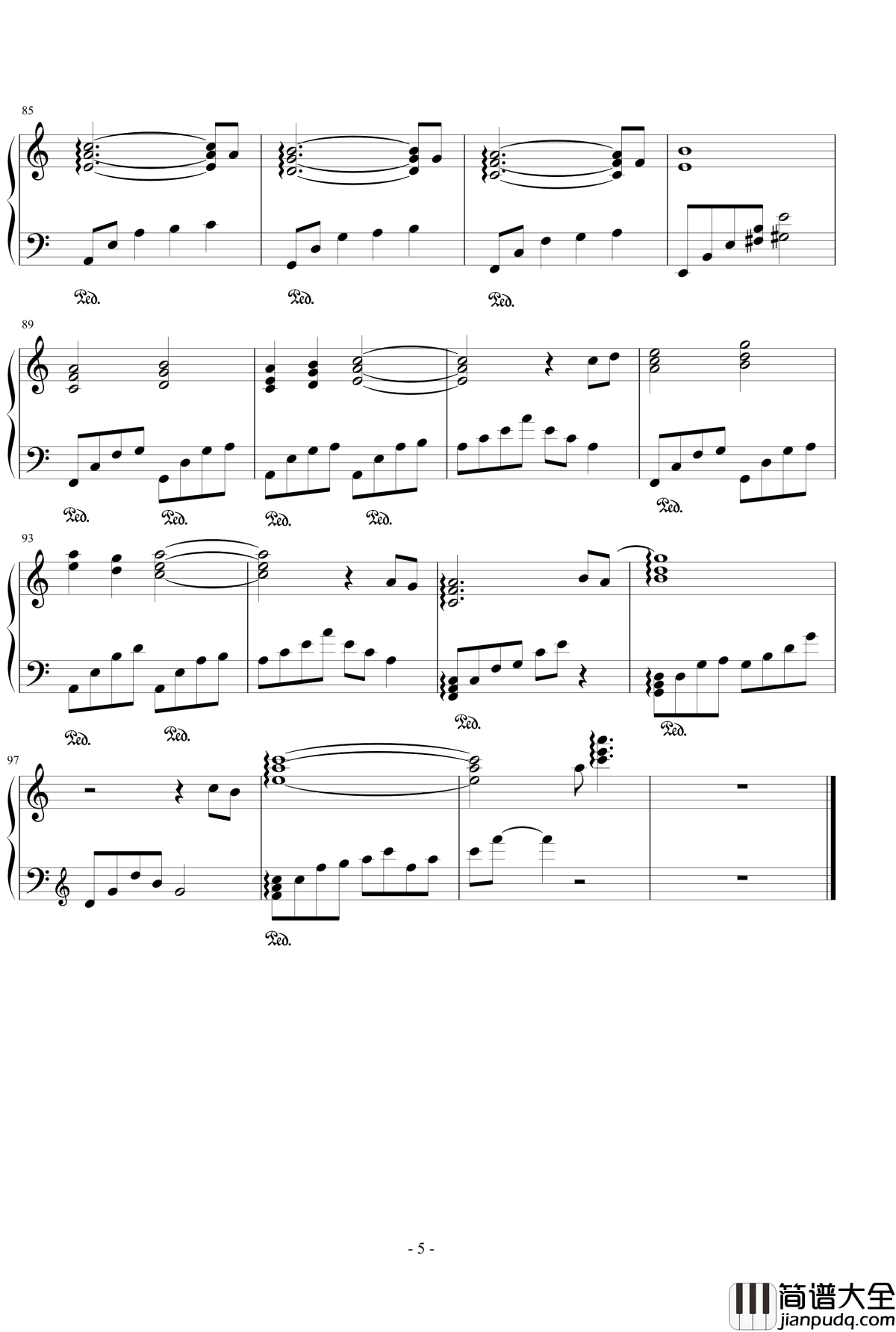 祝福钢琴谱_2506022491