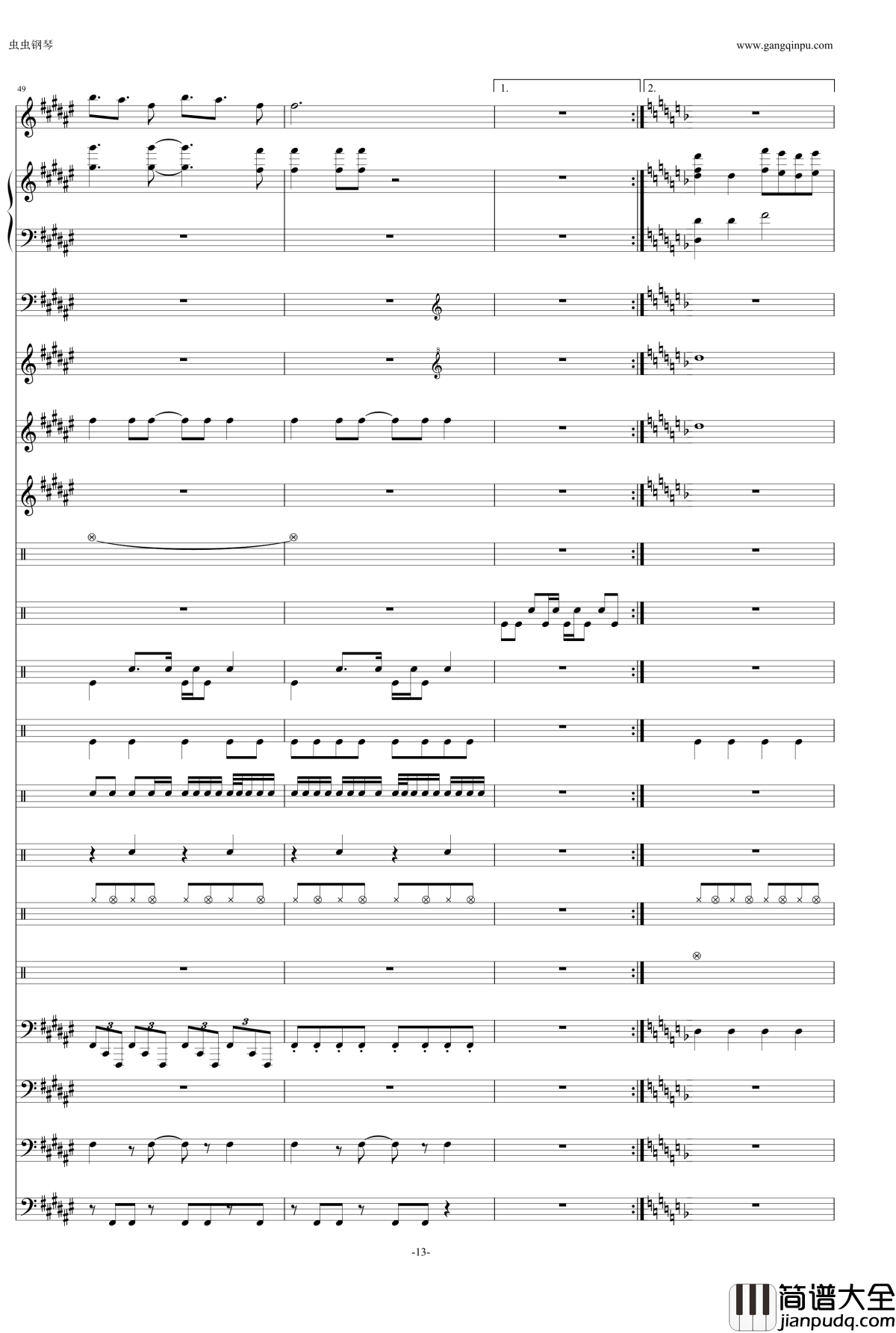 eternal_reality钢琴谱_fripSide