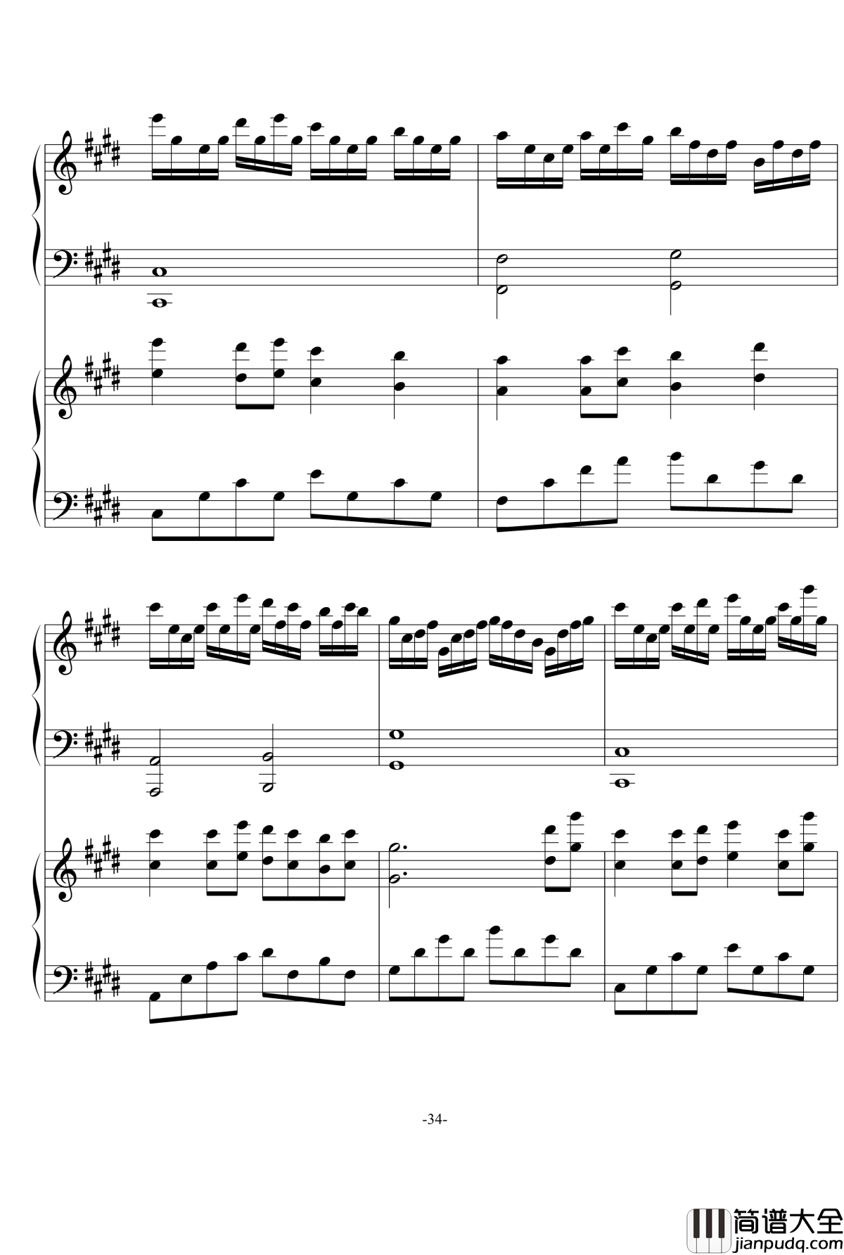 悲伤の日暮记忆钢琴谱_as2134