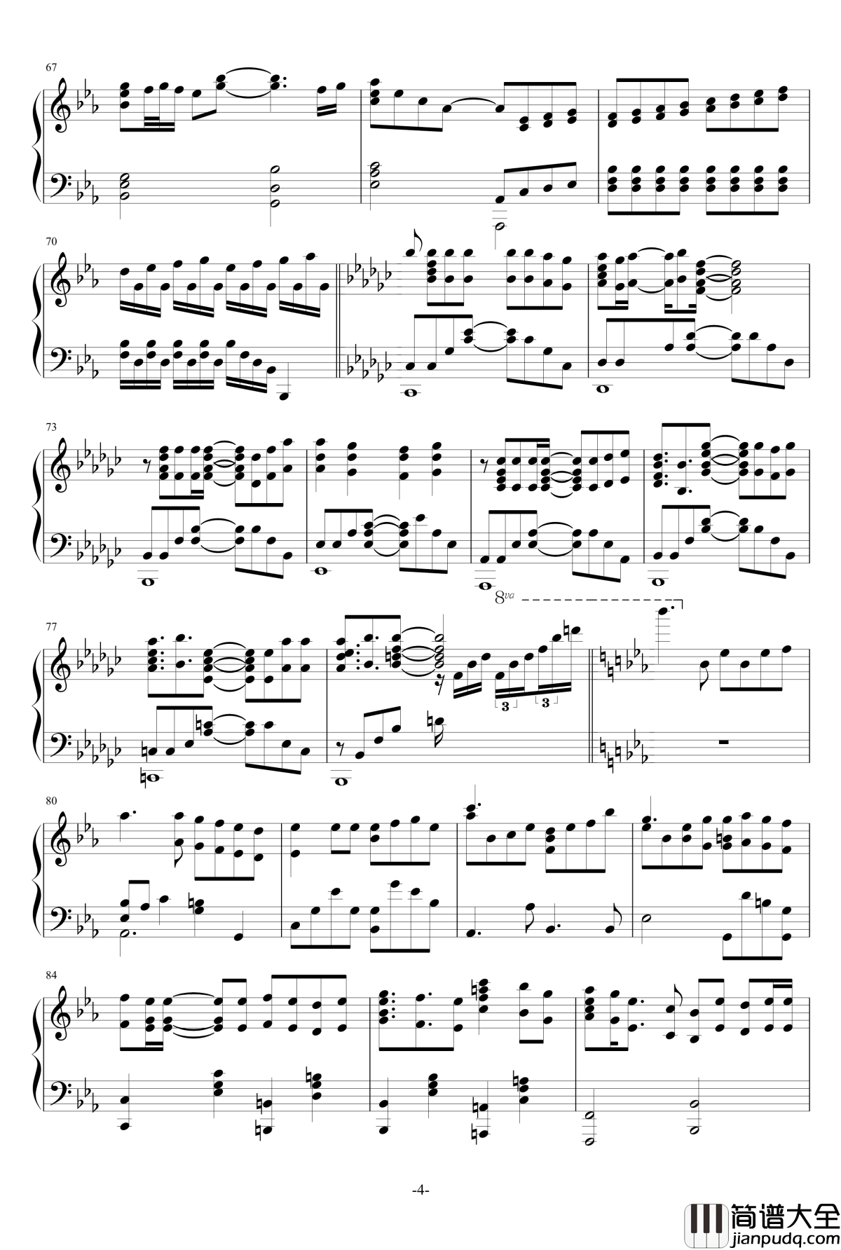 AKB0048_Next_Stage_ED钢琴谱_将泪水献给你_Kono_Namida_wo_Kimi_ni_Sasagu_この涙を君に_完整版_Full_ver