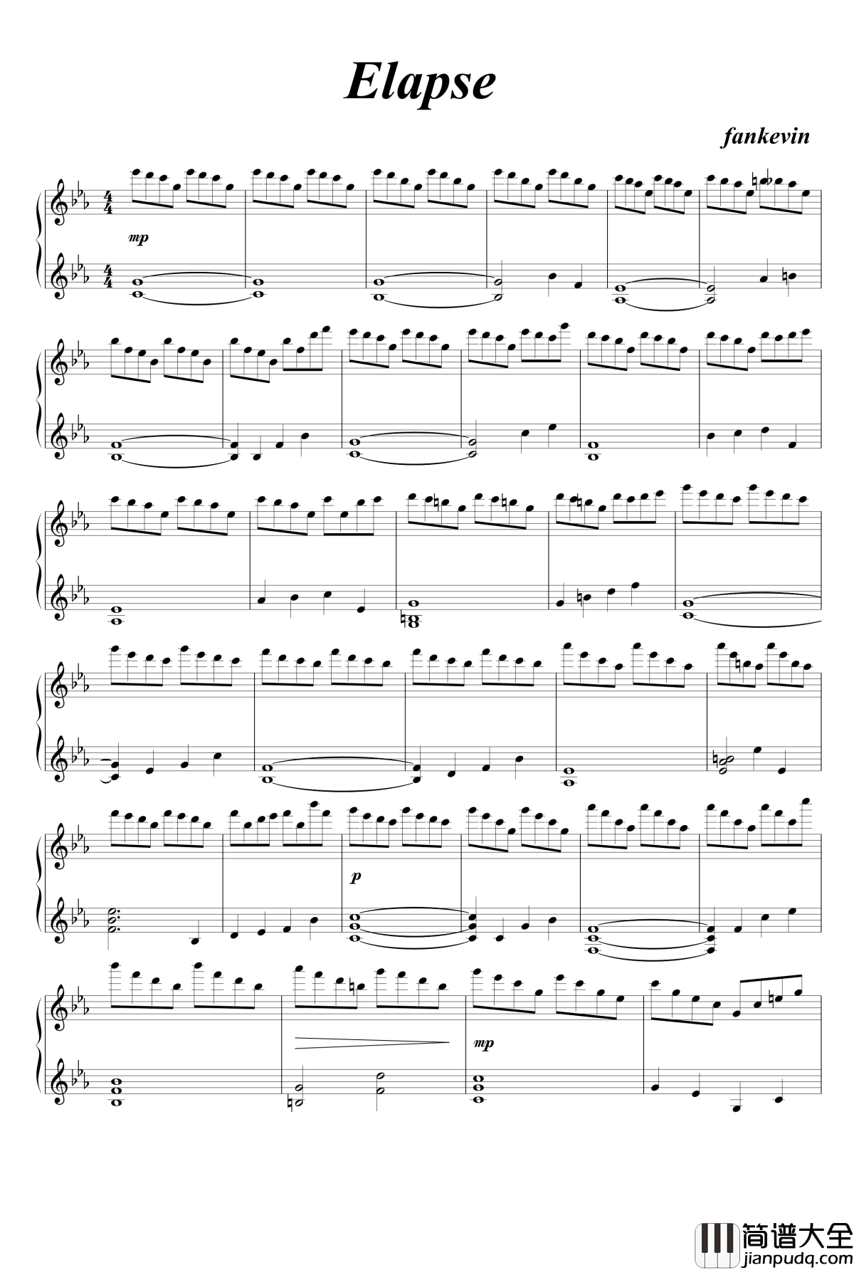Elapse钢琴谱_a71235