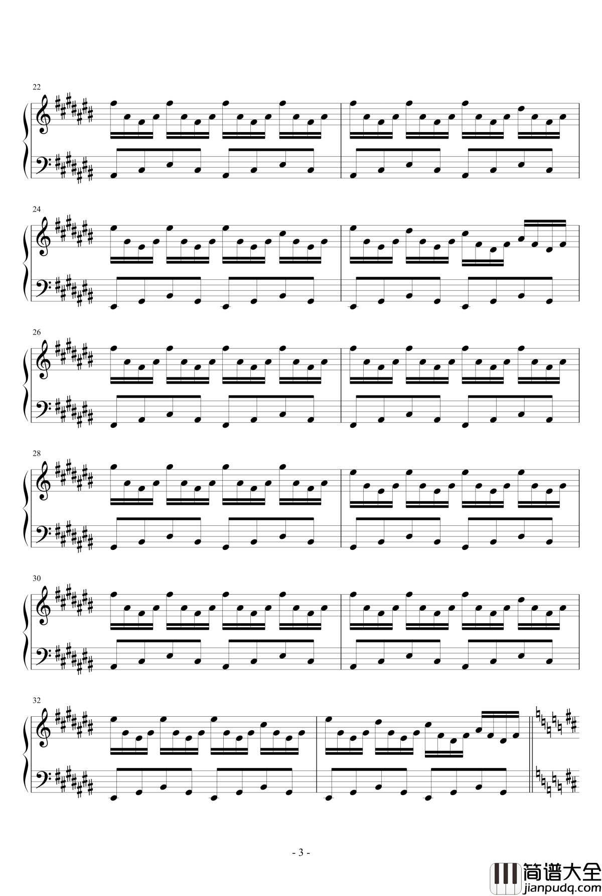 山坡的爱情钢琴谱_3iop