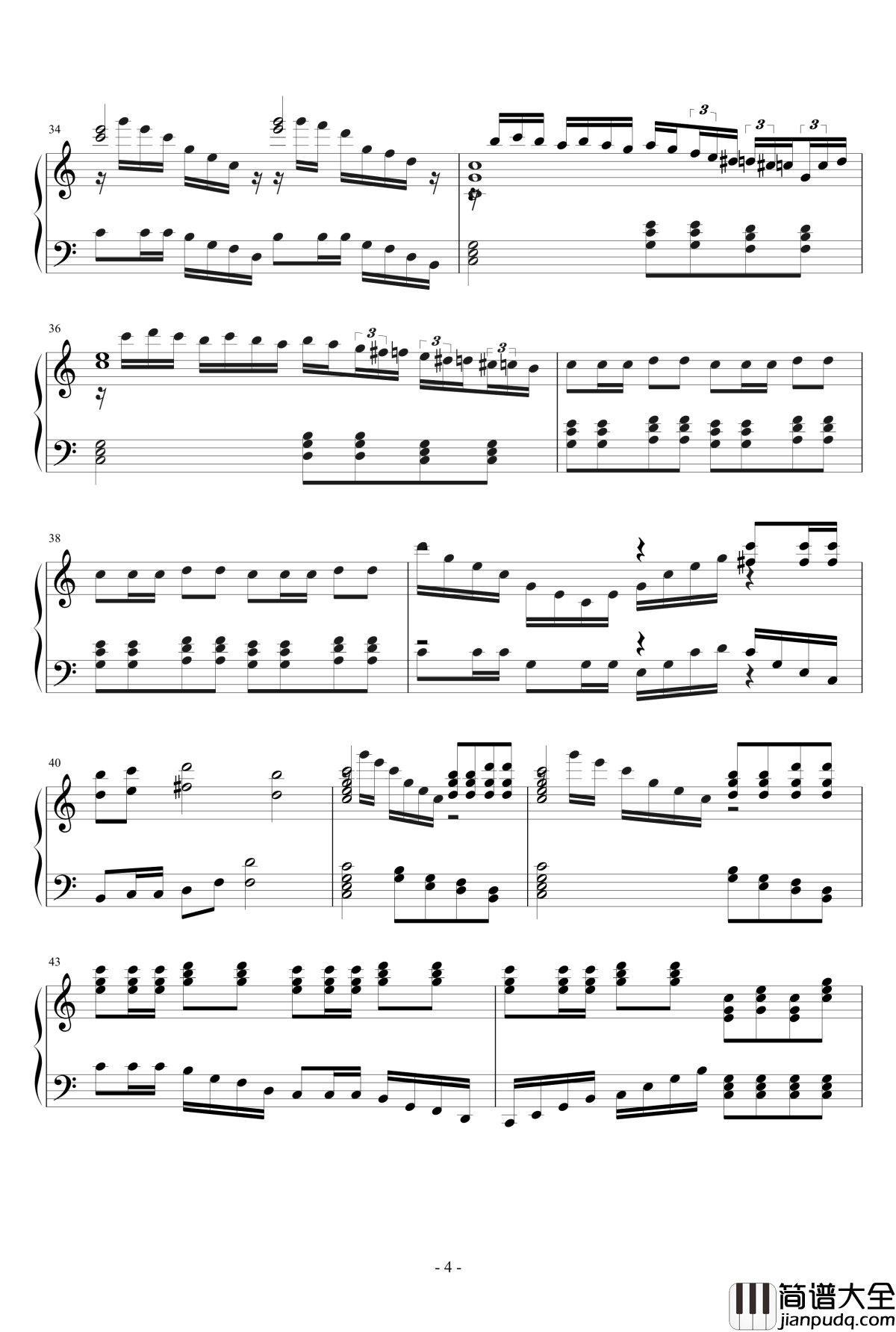 C大调进行曲钢琴谱_COMICKER