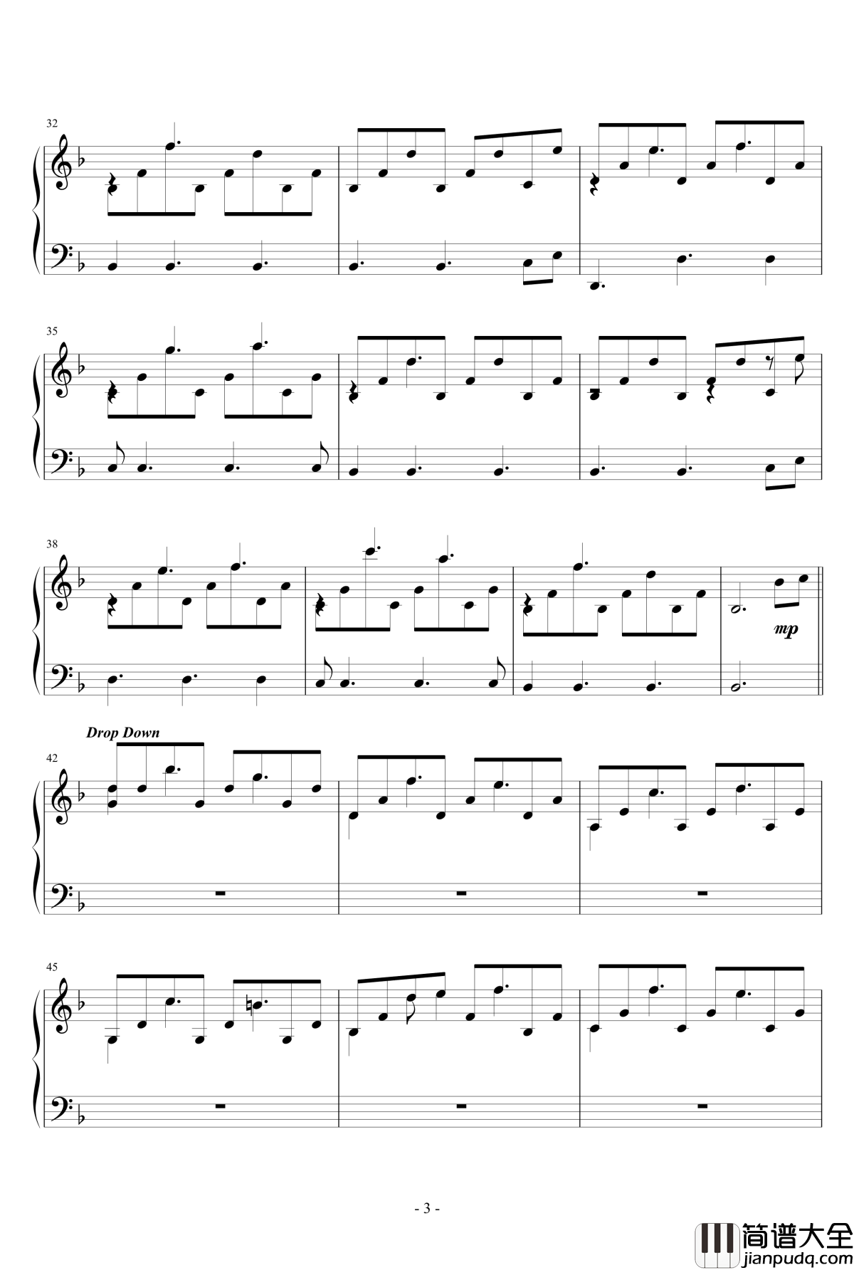 冻结钢琴谱_Freeze_lcx64579