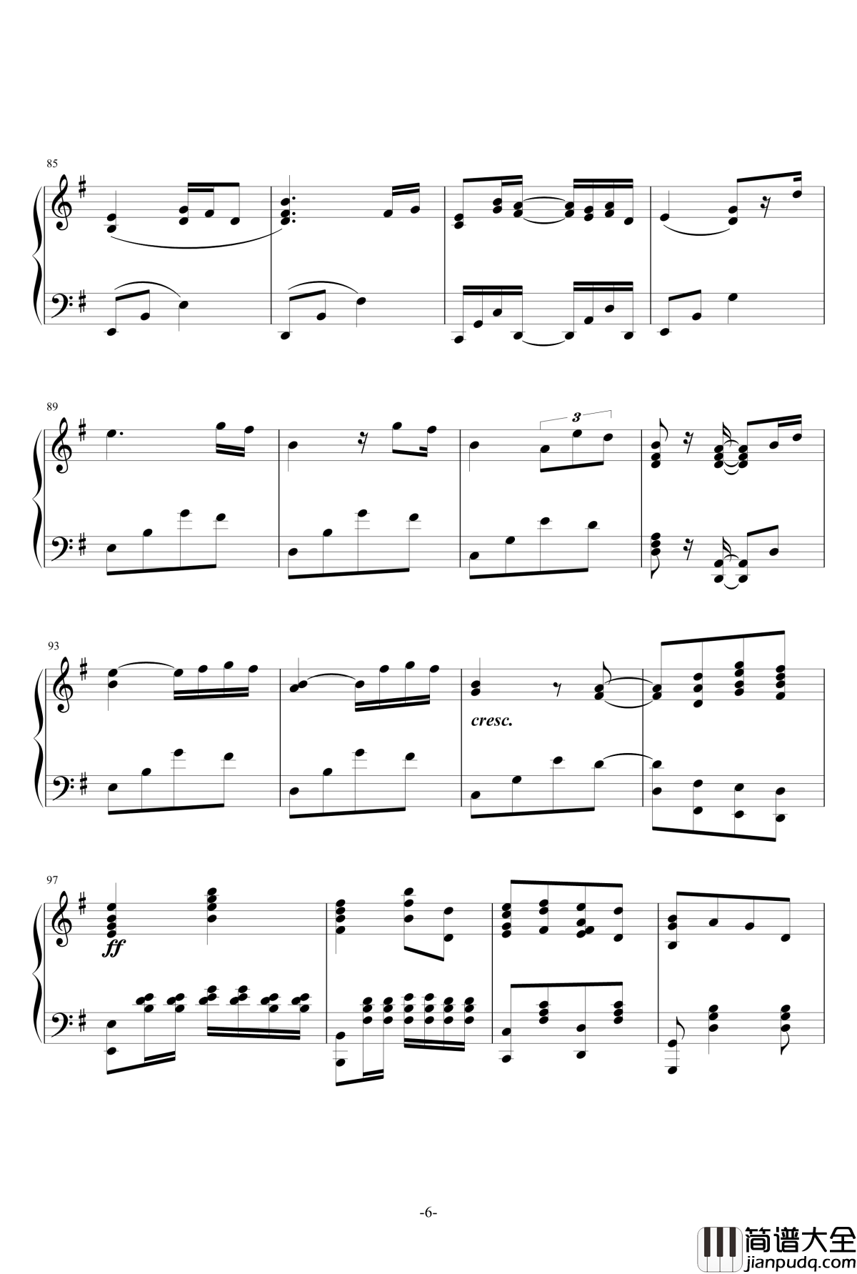 飞往天堂的歌声钢琴谱_致姚贝娜_宋翊樊