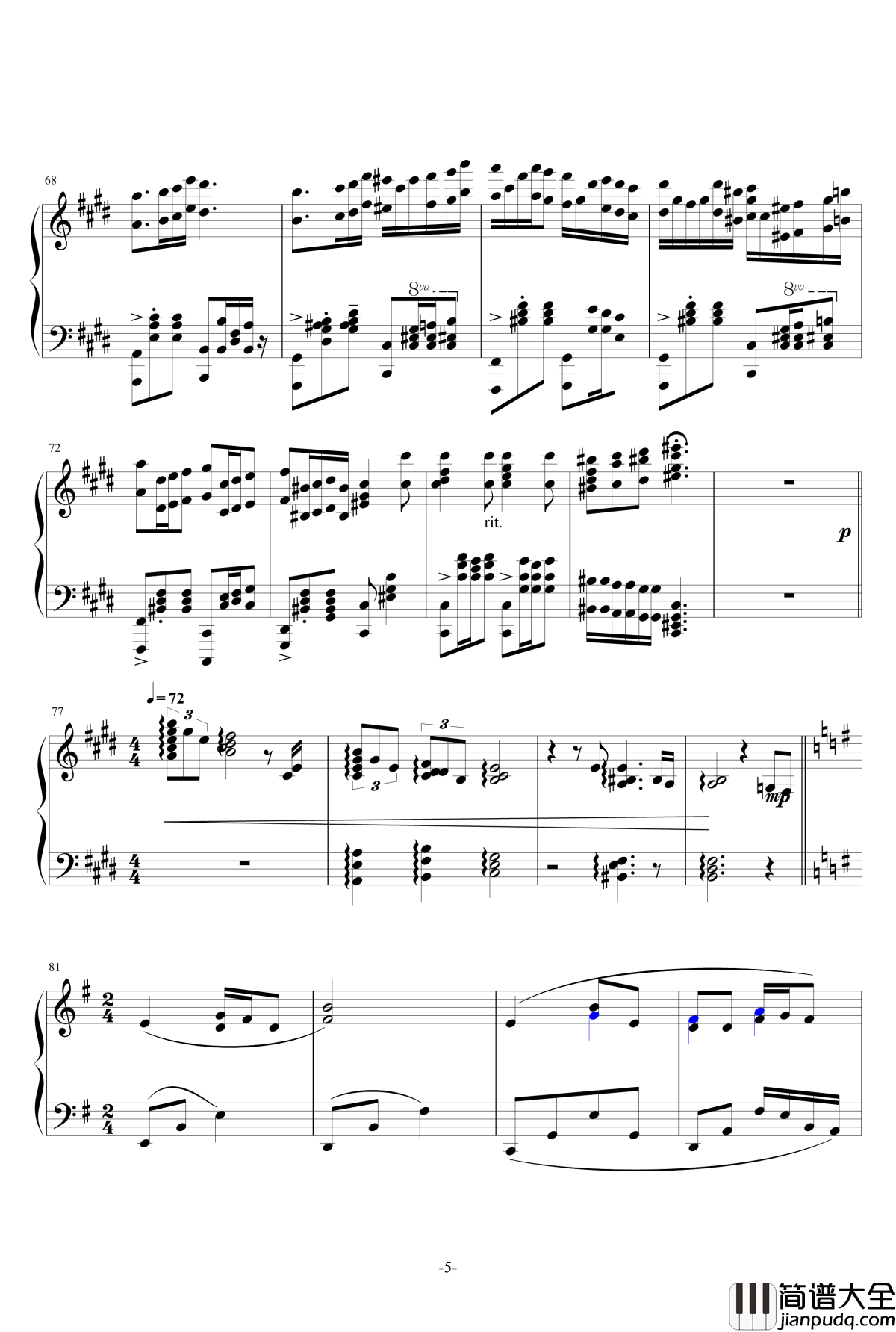 飞往天堂的歌声钢琴谱_致姚贝娜_宋翊樊