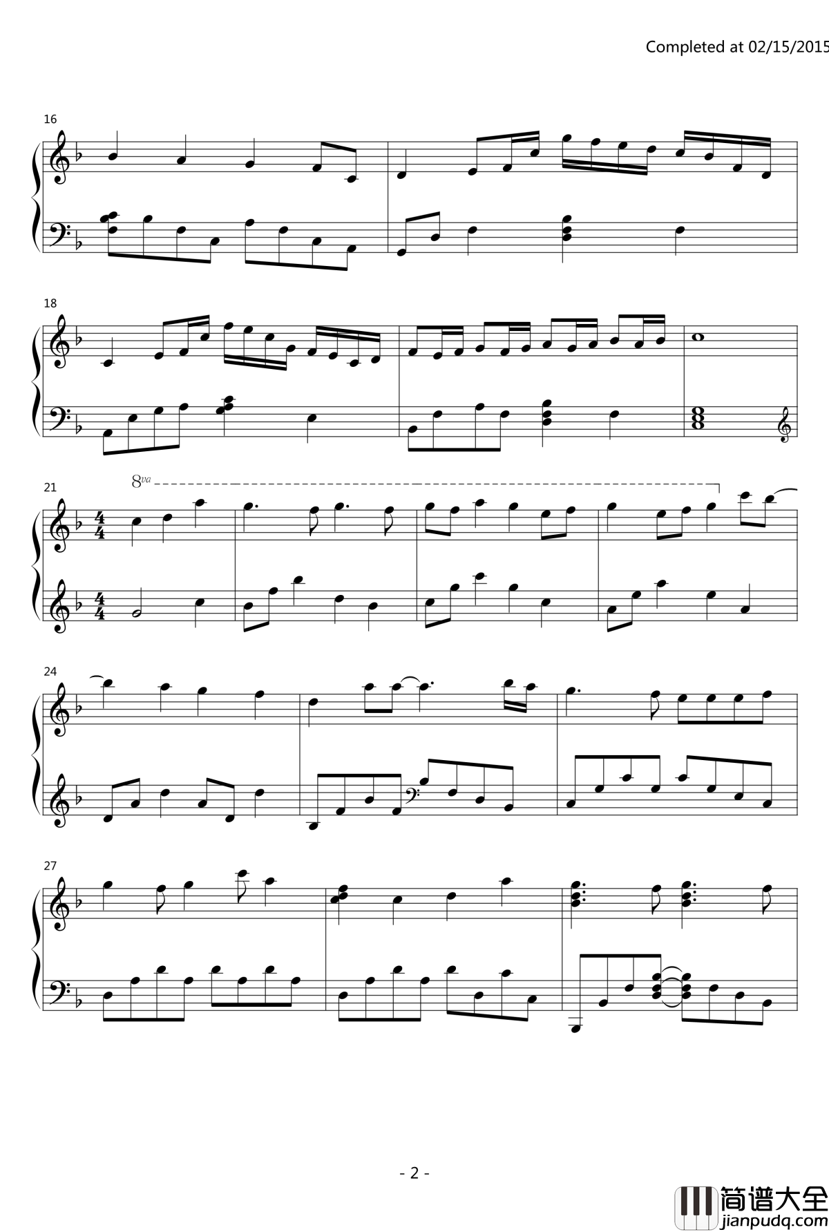 カラフル钢琴谱_路人女主的养成方法ED