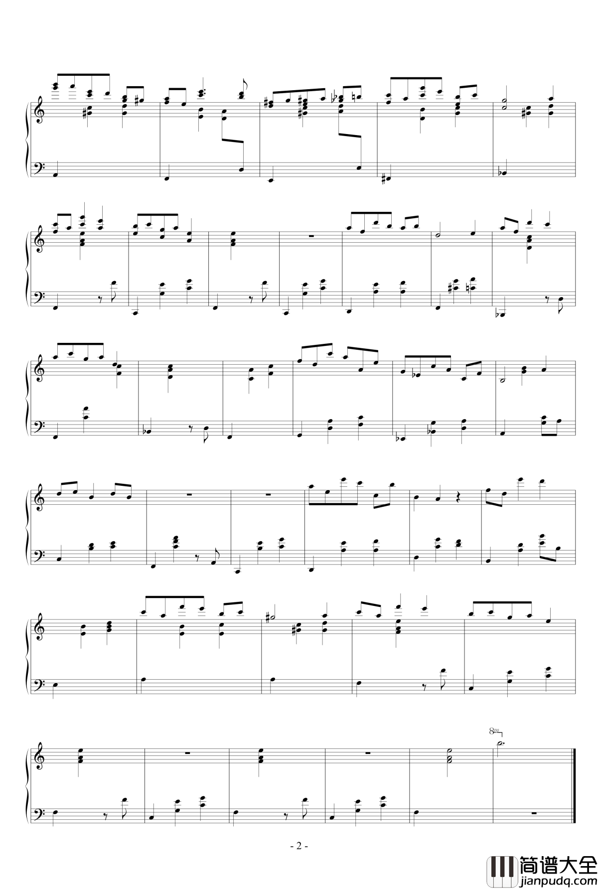 长发公主睡美人4钢琴谱_升c小调