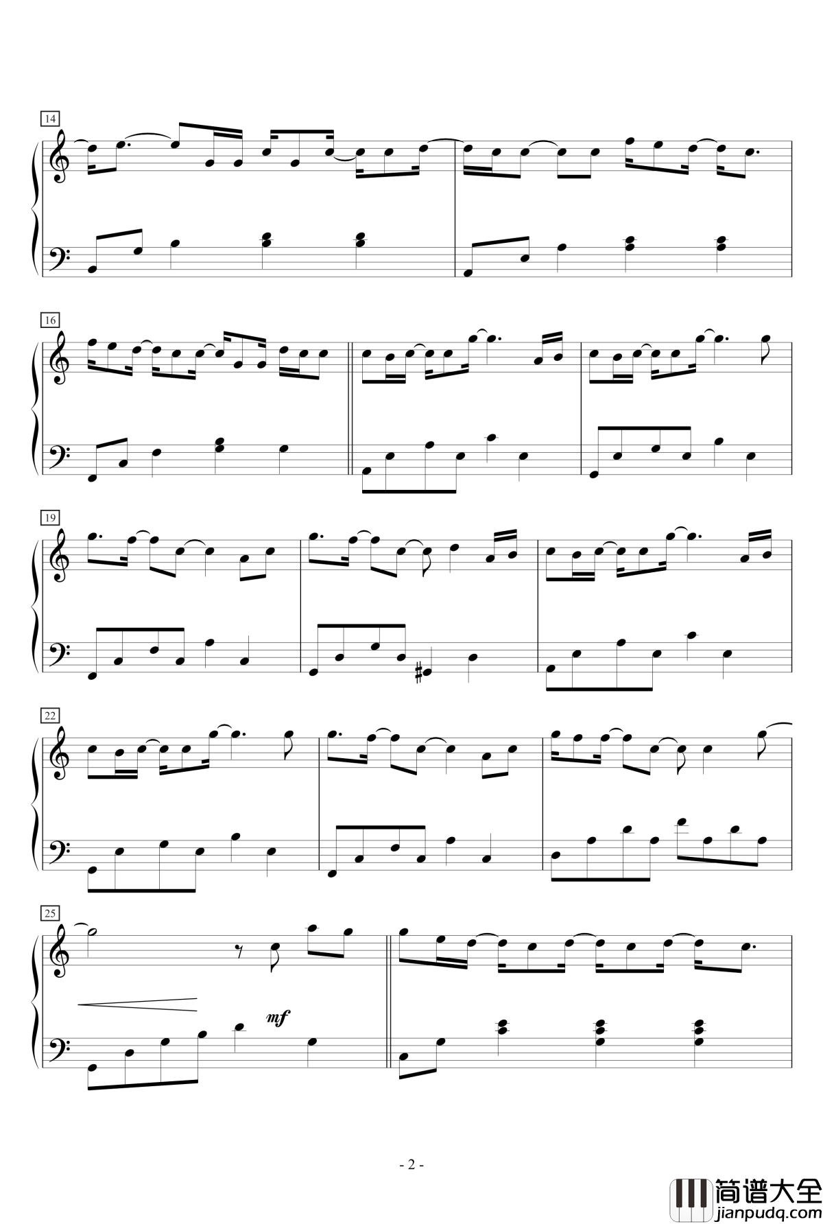 换一个心动钢琴谱_黄伟晋