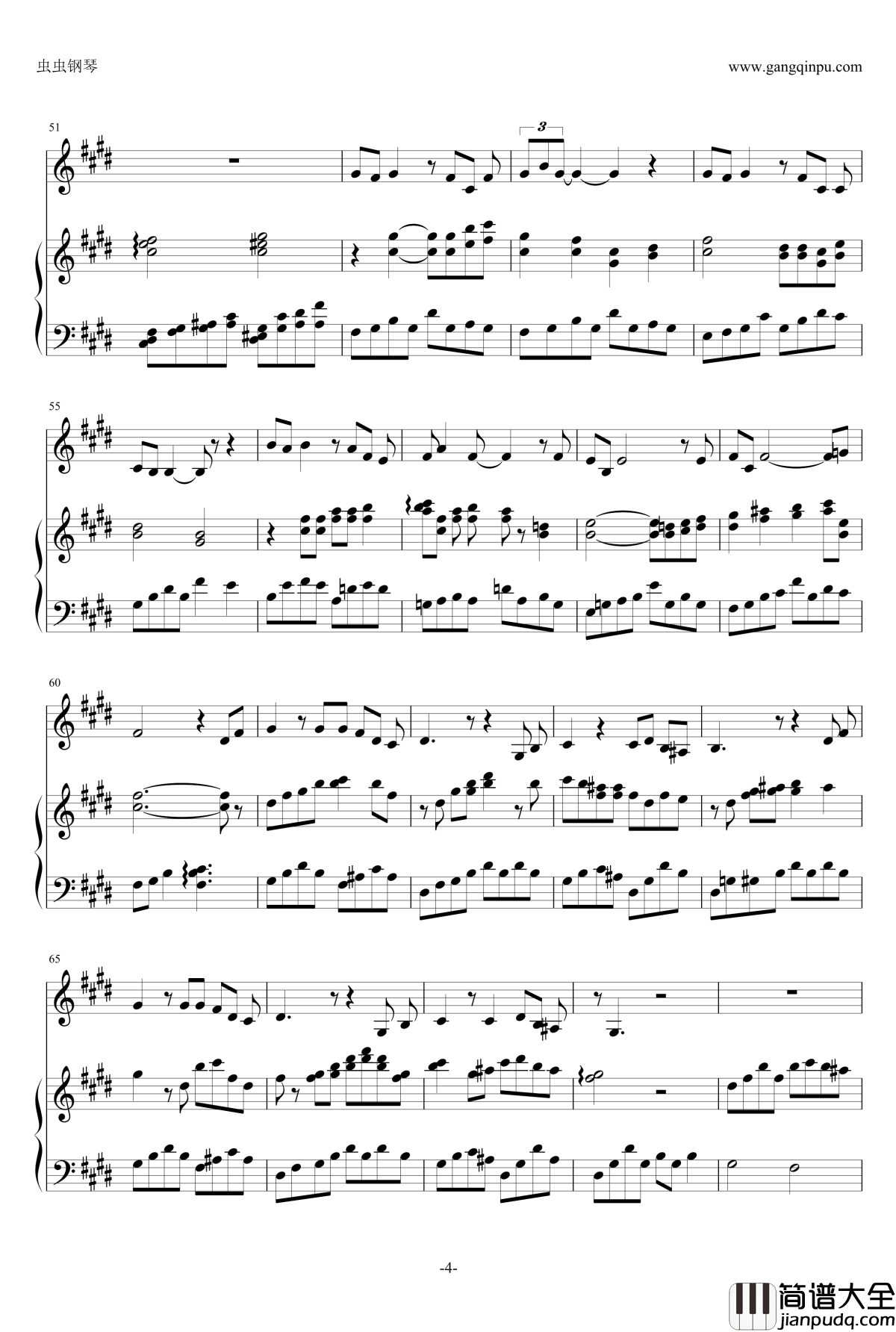 白月光钢琴谱_刘芳