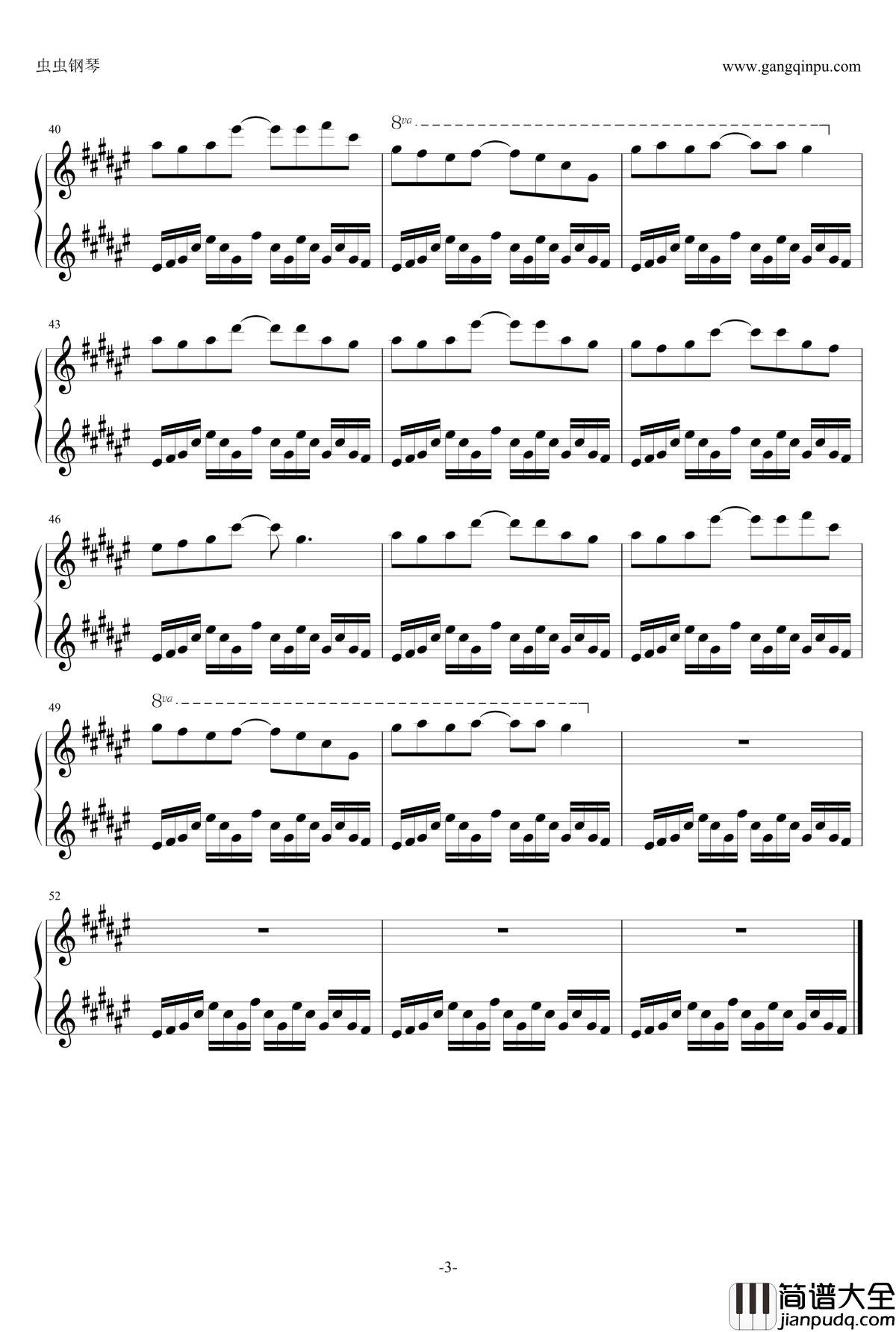 四月は君の嘘BGM钢琴谱_アゲイン_again_横山克