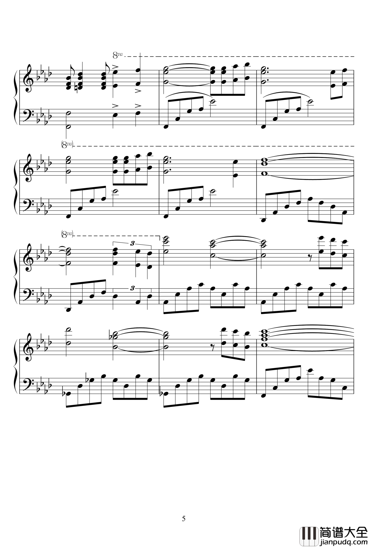 风的传说钢琴谱_风の传说_久石让