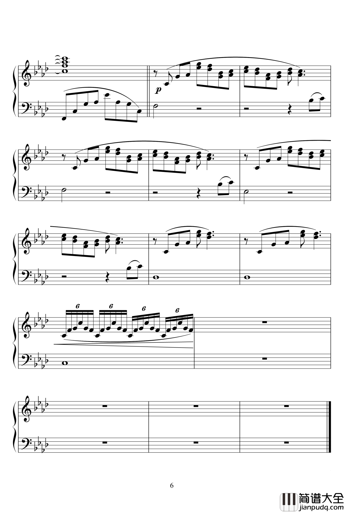 风的传说钢琴谱_风の传说_久石让