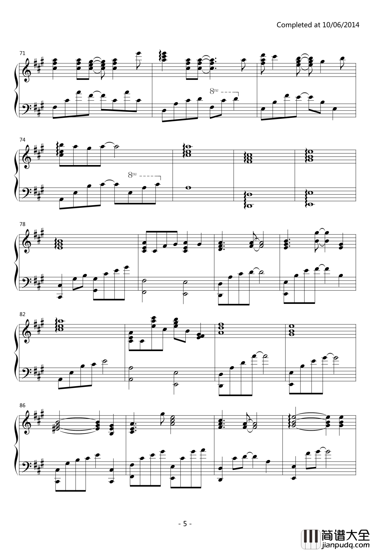 Letter_Song钢琴谱_by事務員G伴奏_初音未来