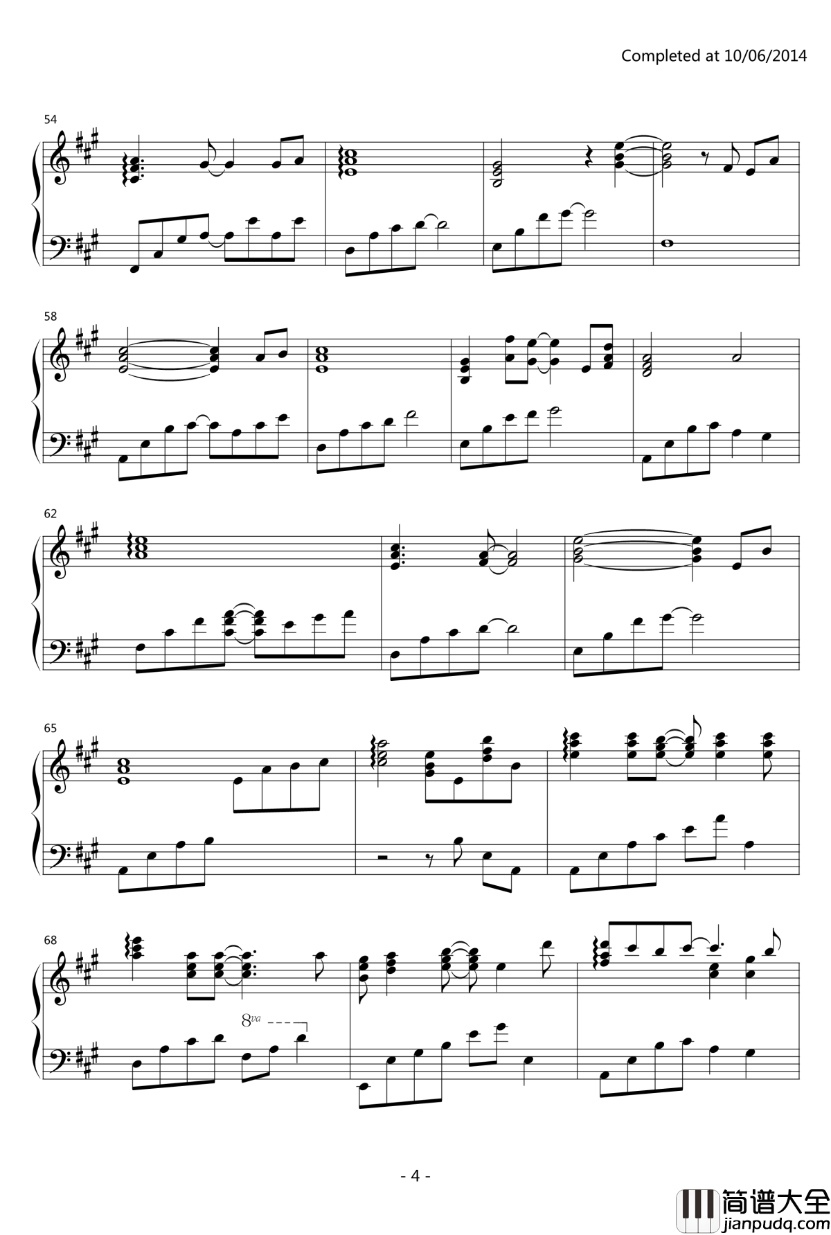 Letter_Song钢琴谱_by事務員G伴奏_初音未来