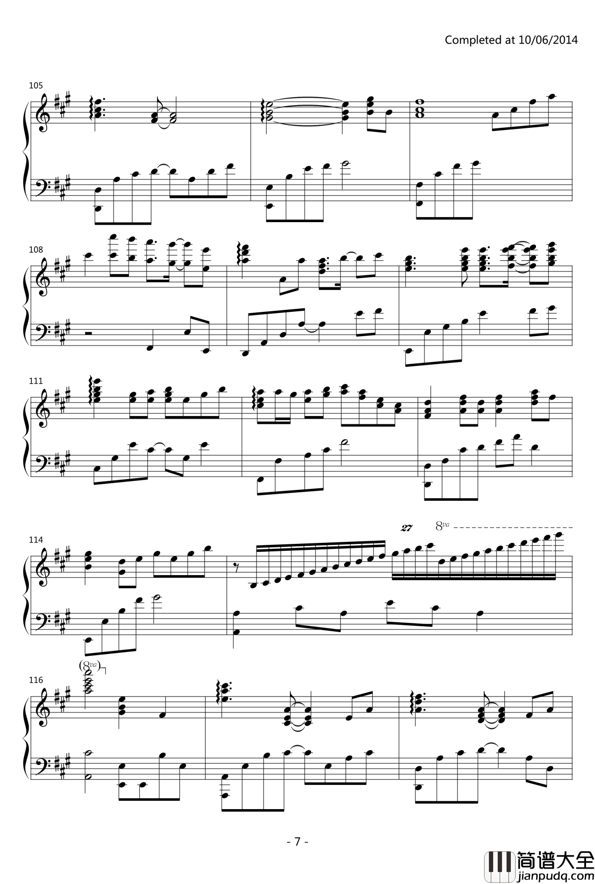 Letter_Song钢琴谱_by事務員G伴奏_初音未来