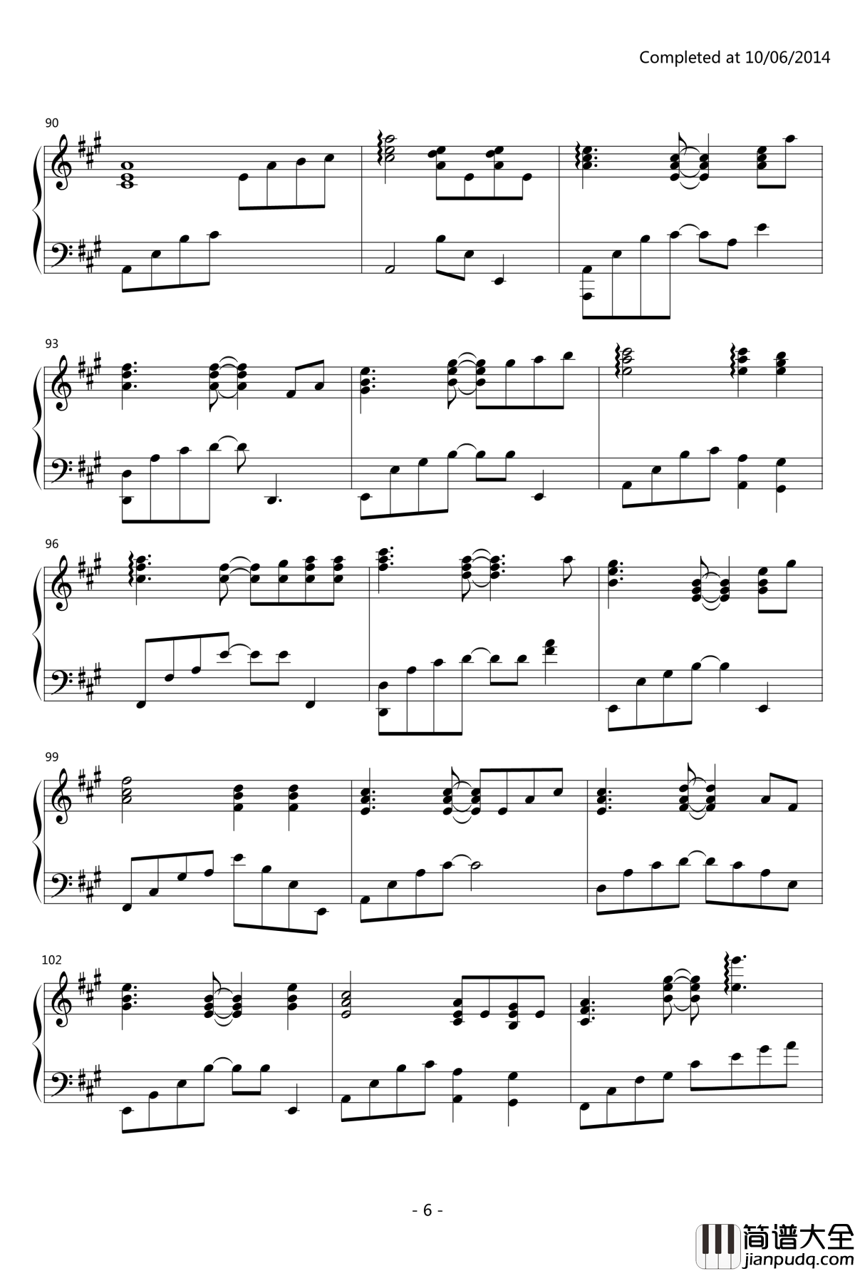 Letter_Song钢琴谱_by事務員G伴奏_初音未来