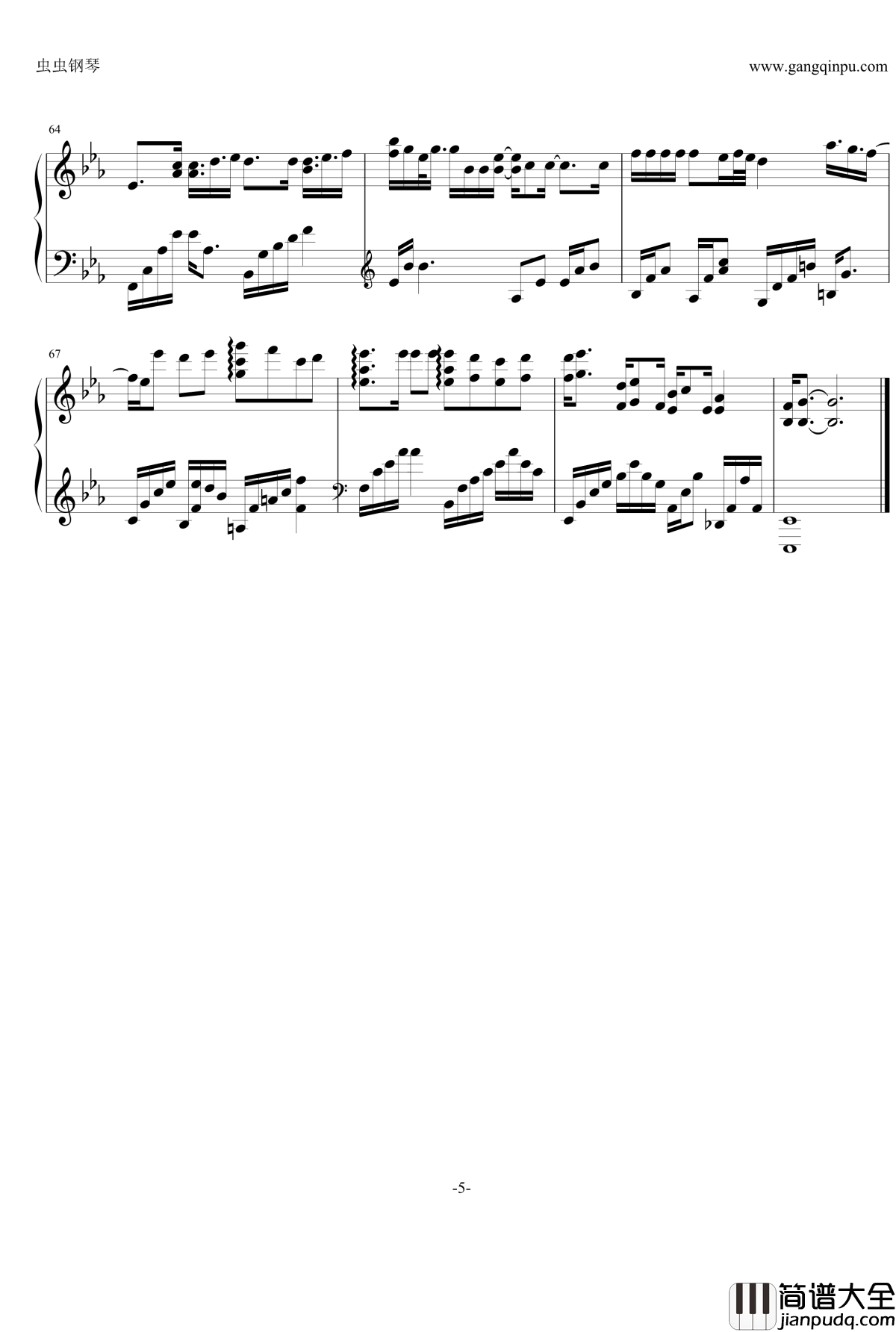 Nothing's_gonna_change_my_love_for_you钢琴谱_D调华丽版廊桥遗梦