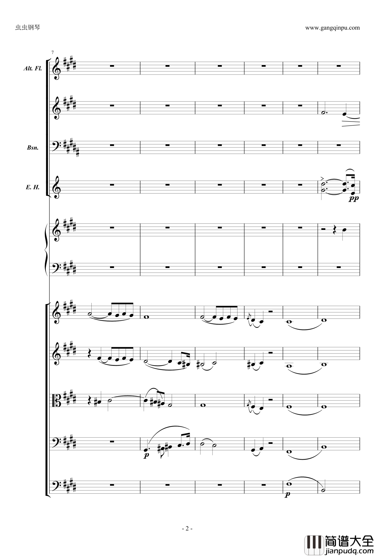 萧邦第一钢琴协奏曲第二乐章钢琴谱_肖邦_chopin