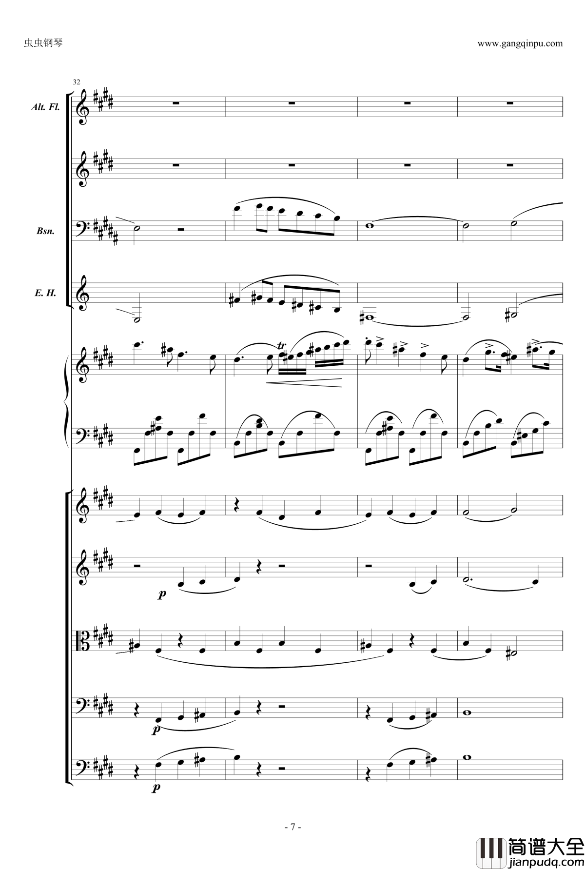 萧邦第一钢琴协奏曲第二乐章钢琴谱_肖邦_chopin