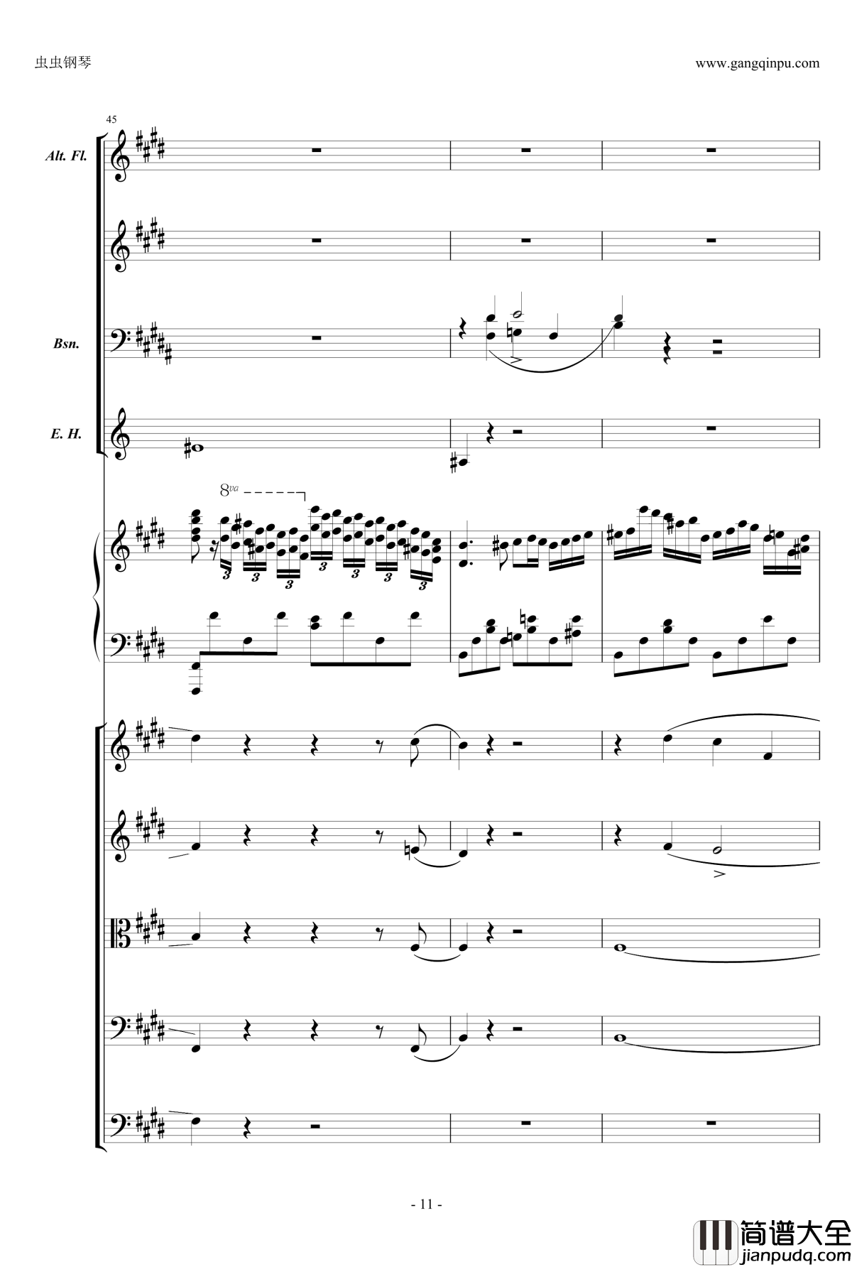 萧邦第一钢琴协奏曲第二乐章钢琴谱_肖邦_chopin