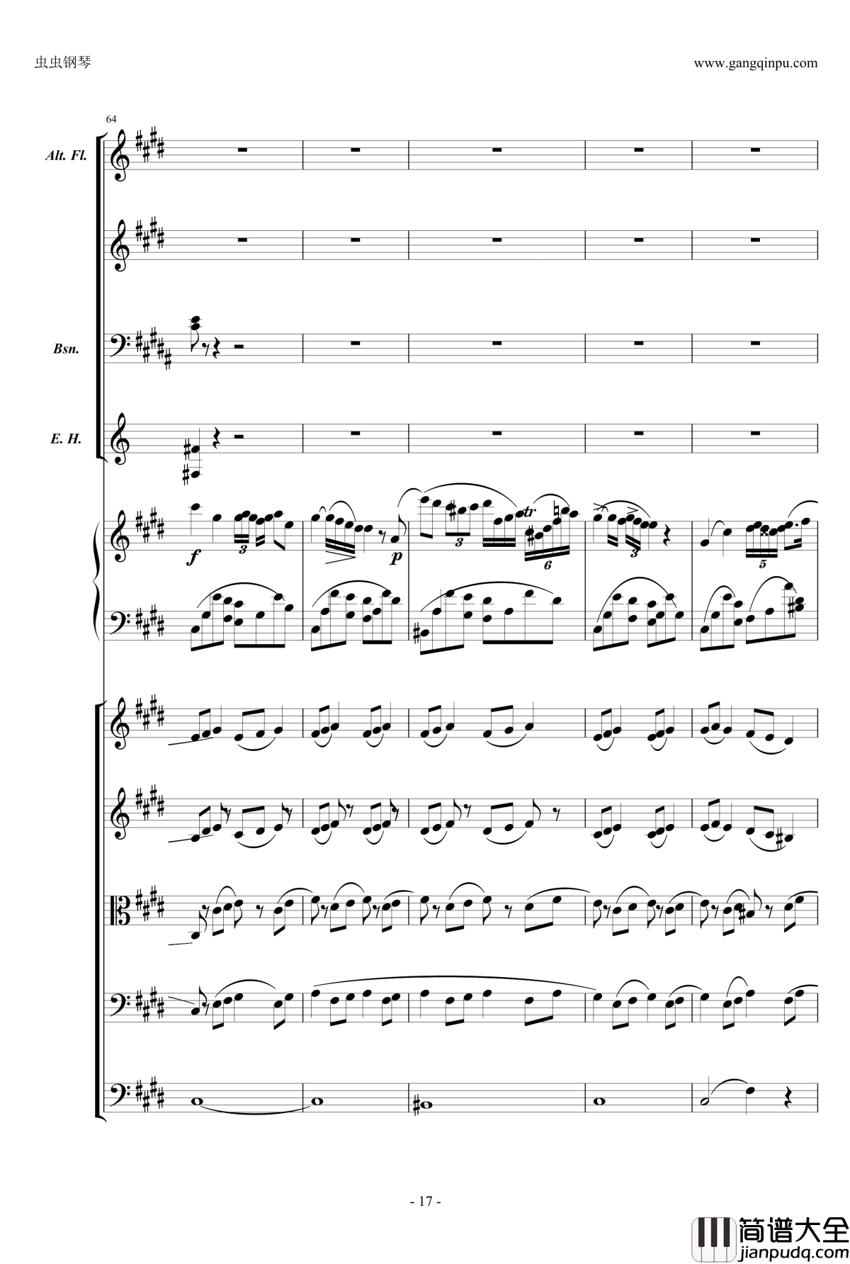 萧邦第一钢琴协奏曲第二乐章钢琴谱_肖邦_chopin