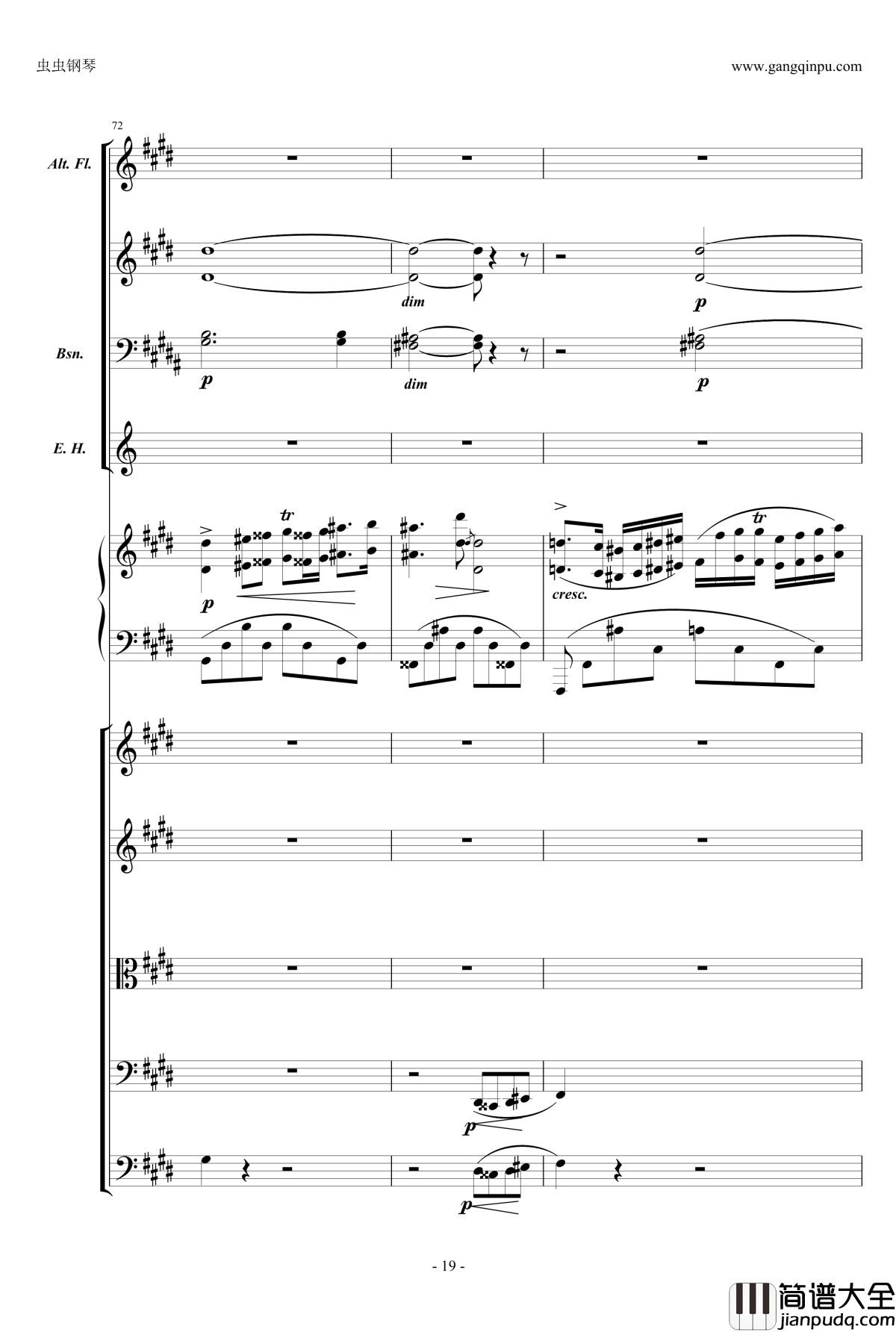 萧邦第一钢琴协奏曲第二乐章钢琴谱_肖邦_chopin