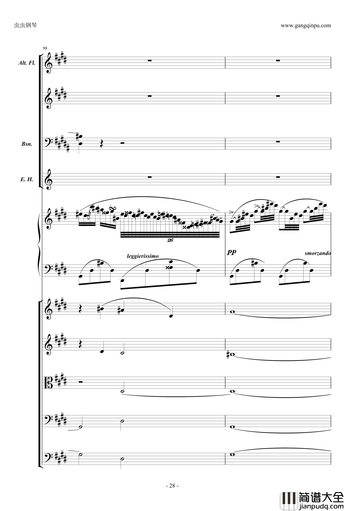 萧邦第一钢琴协奏曲第二乐章钢琴谱_肖邦_chopin