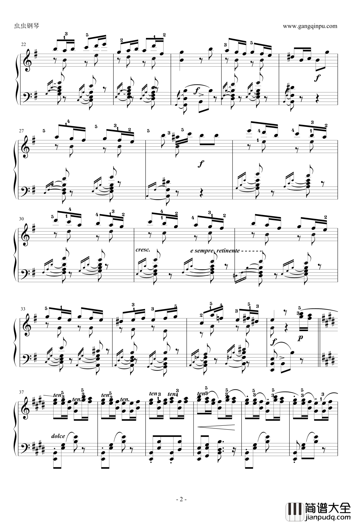 帕格尼尼随想曲钢琴谱_第９首_舒曼