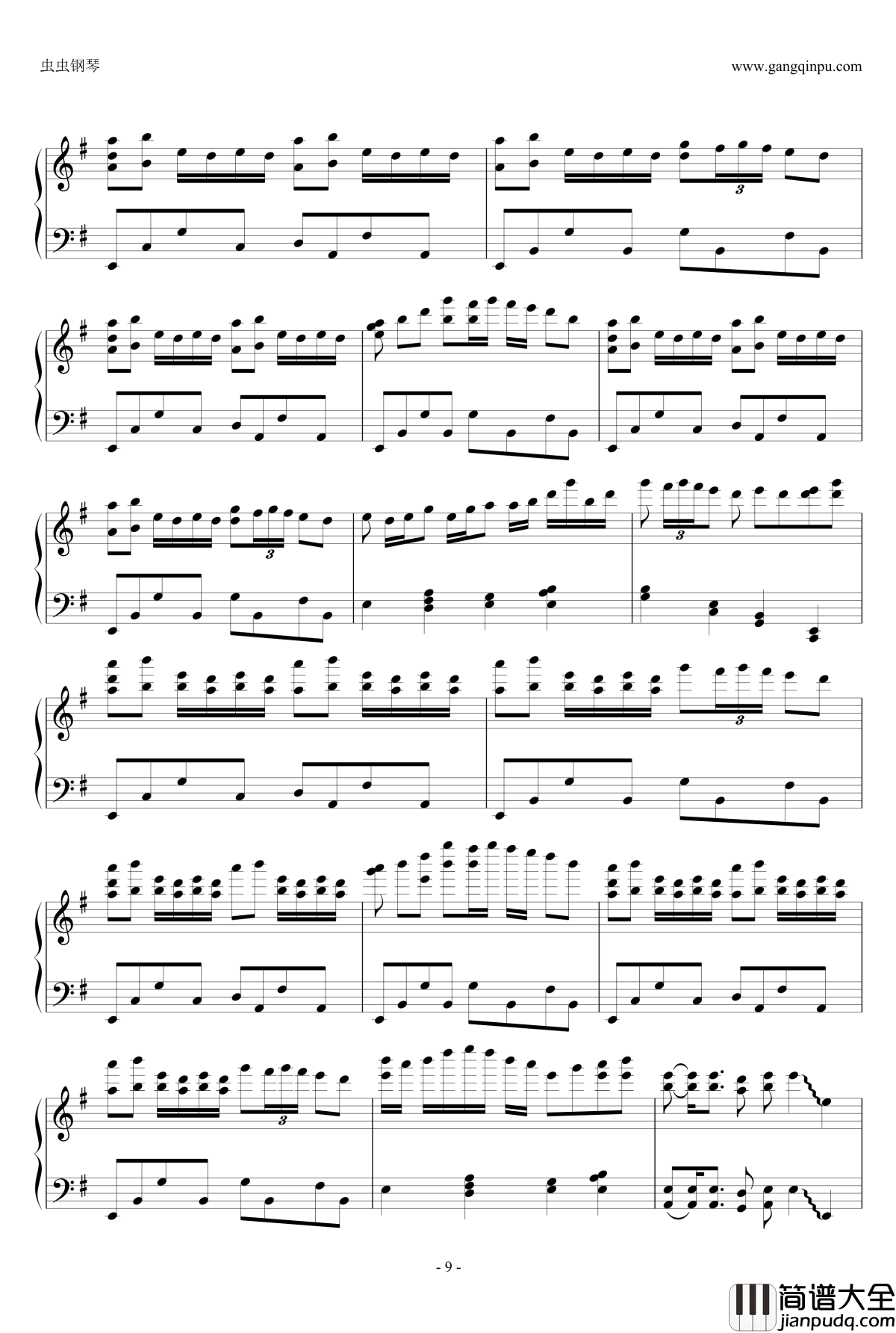 semben_sakura钢琴谱_初音未来_千本樱_填词